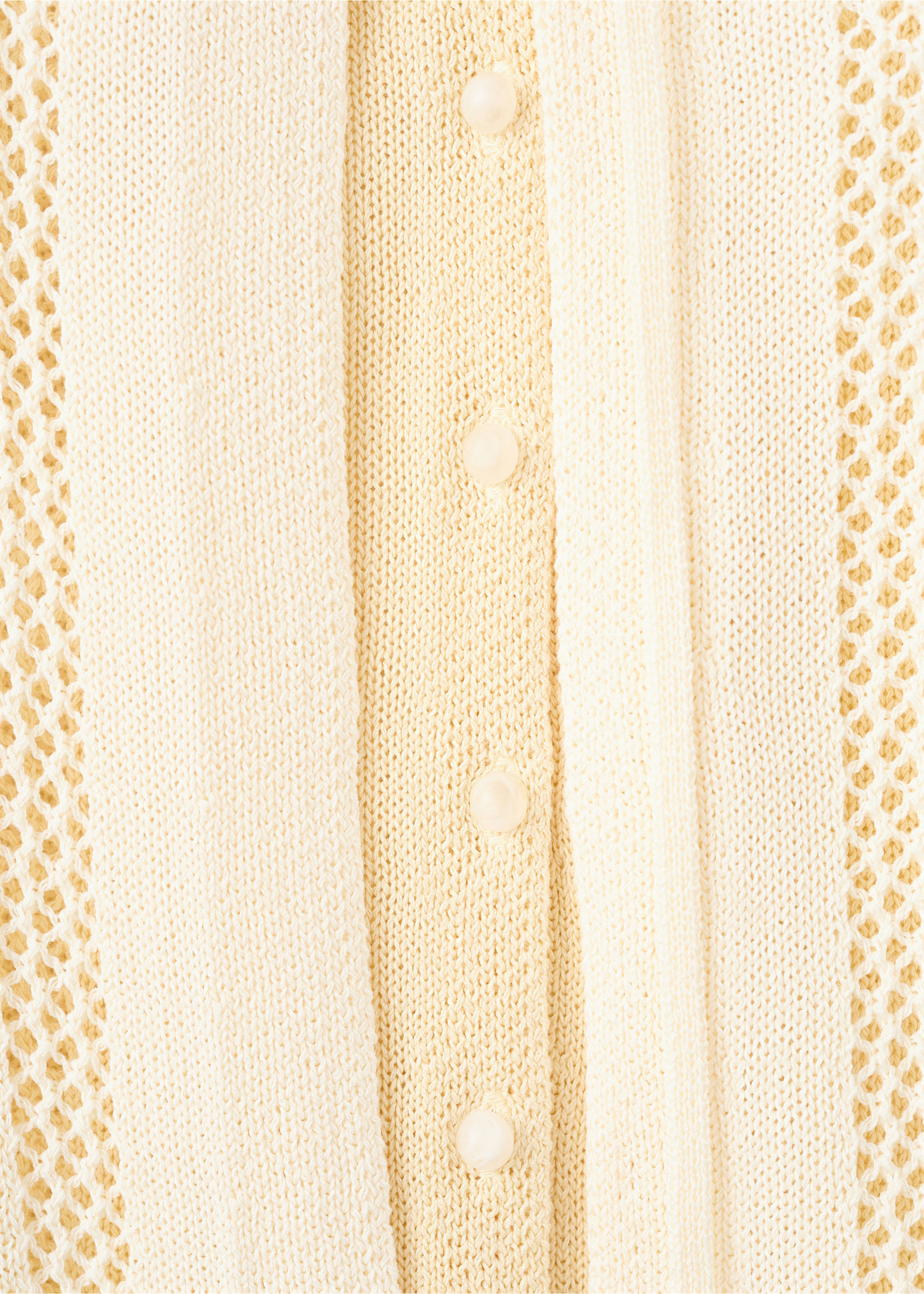 Openwork details knit top - Details of the article 0, Pastel Yellow. Ref: 27059067-00.