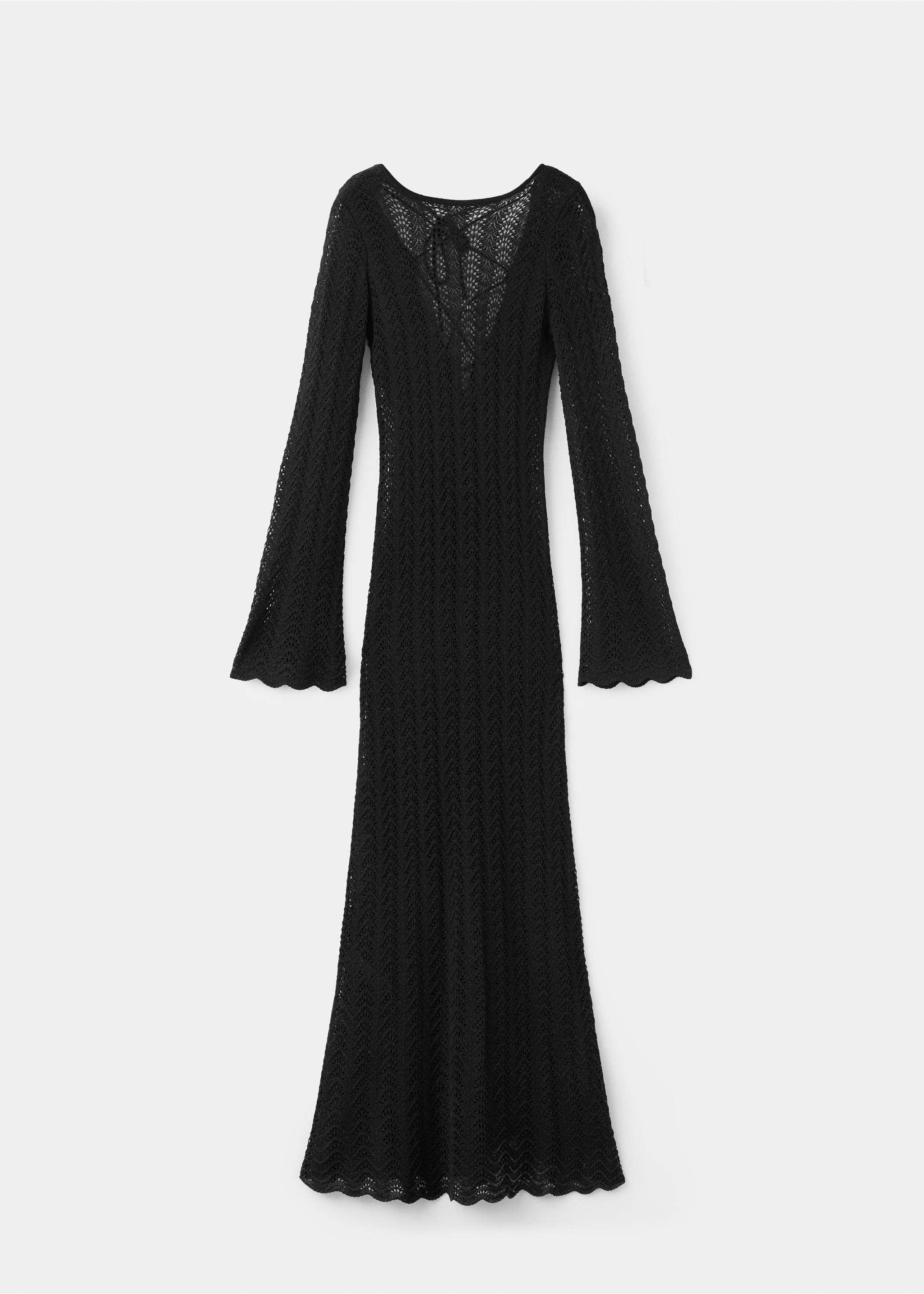 Crochet long dress - Article without model, Black. Ref: 27059068-00.