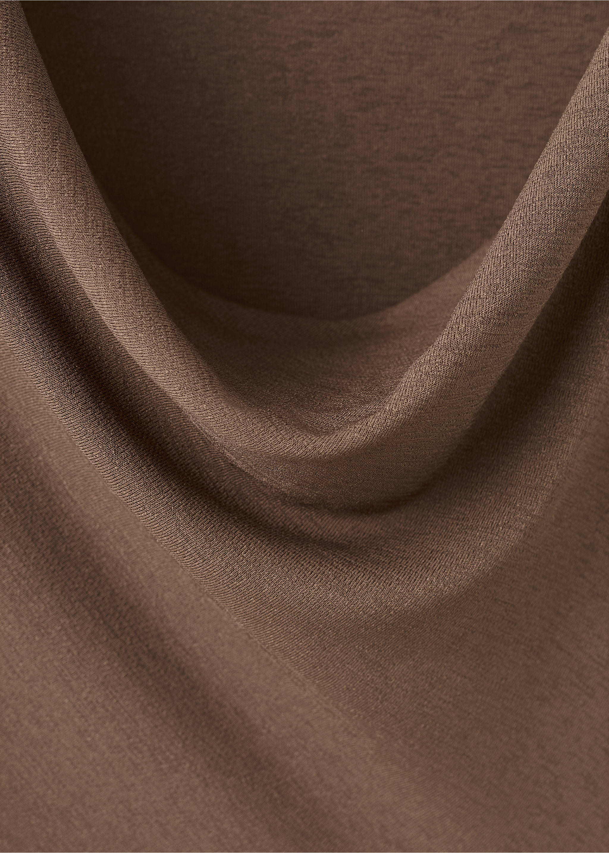 Robe froncée avec col drapé latéral - Détail de l'article 8, Marron. Ref: 27059069-00.