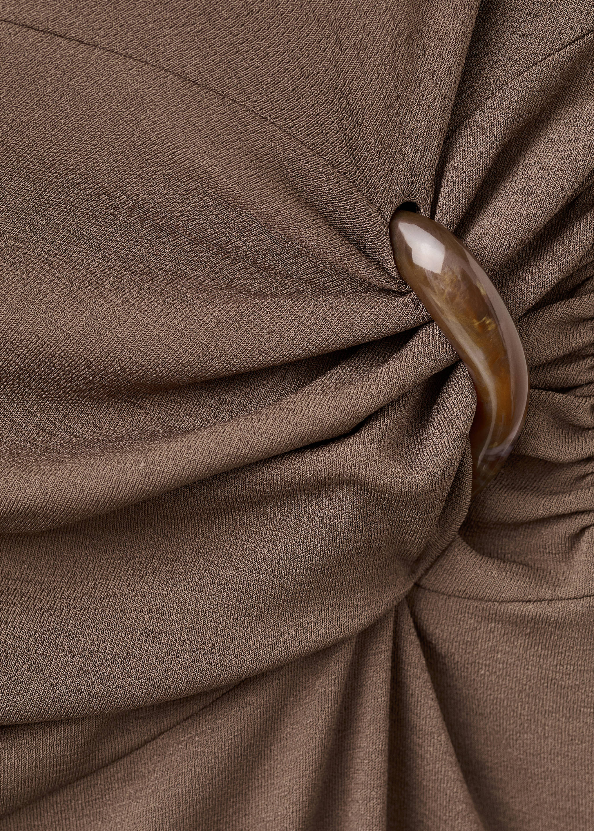 Robe froncée avec col drapé latéral - Détail de l'article 0