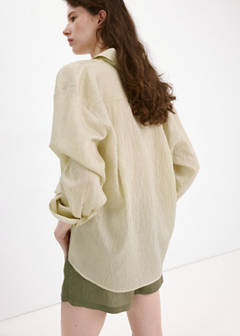 Striped lyocell shirt — Green 3