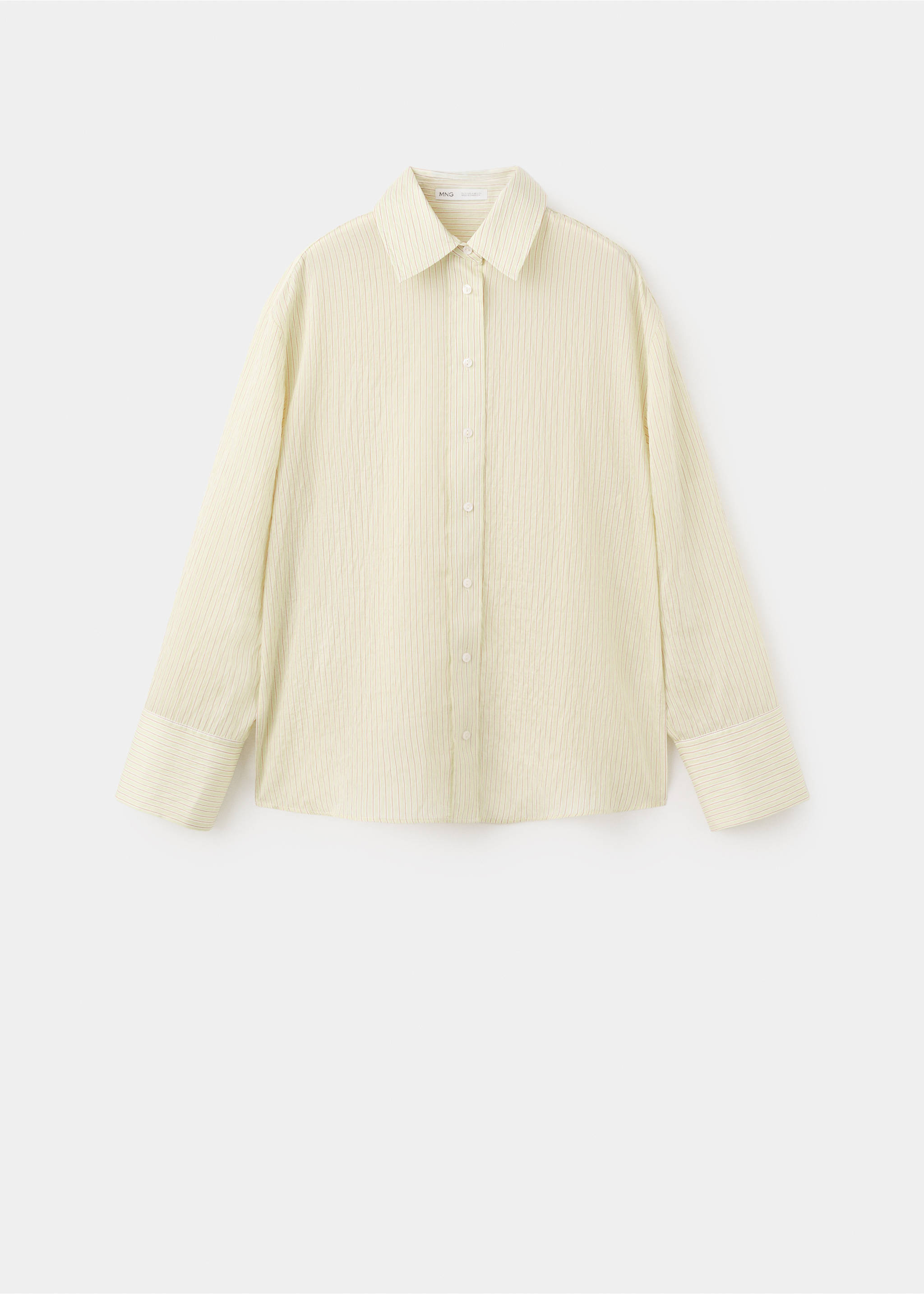 Striped lyocell shirt - Article without model, Green. Ref: 27059072-00.