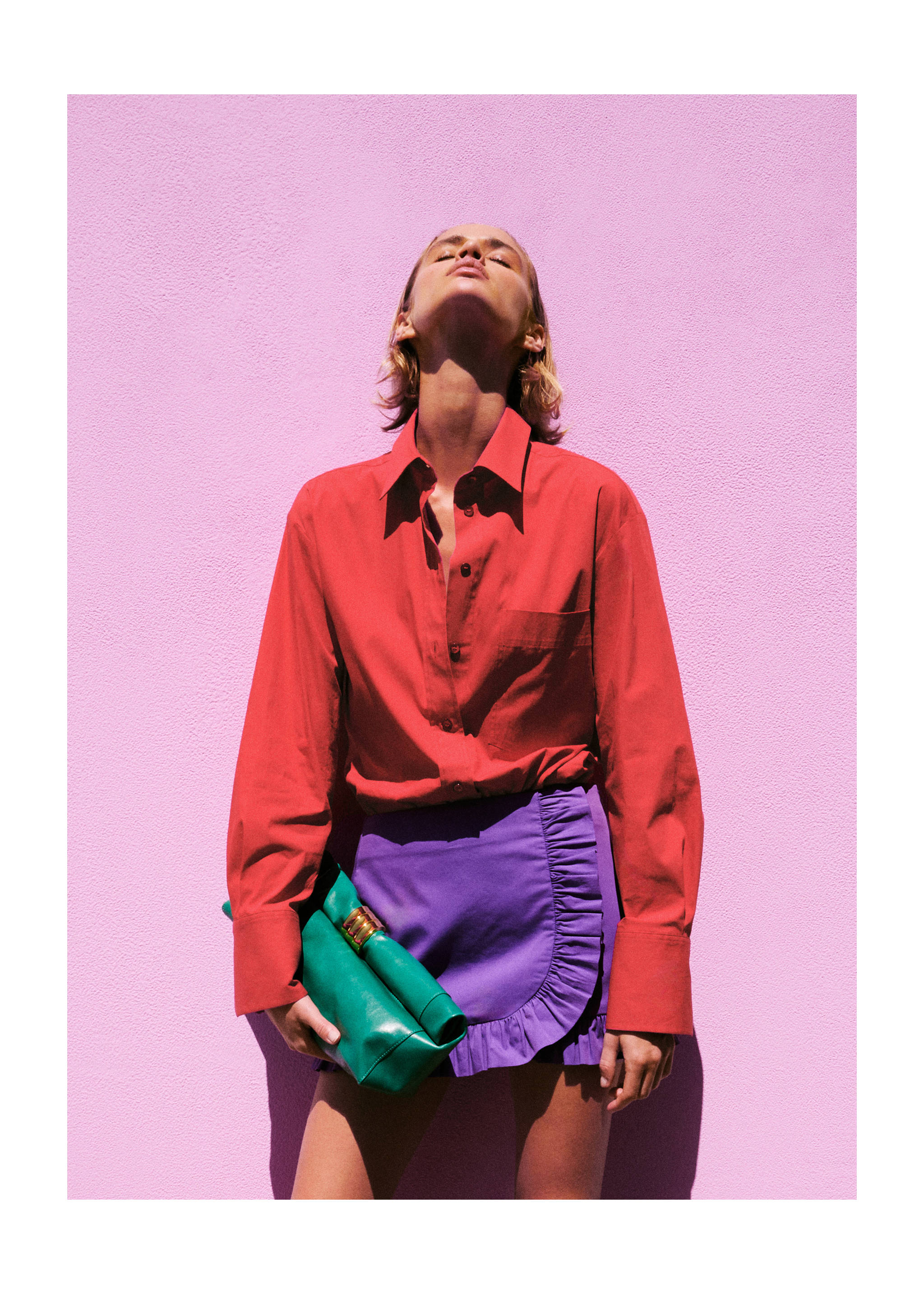 Poplin shirt with pocket - Medium plane, Red. Ref: 27059073-00.