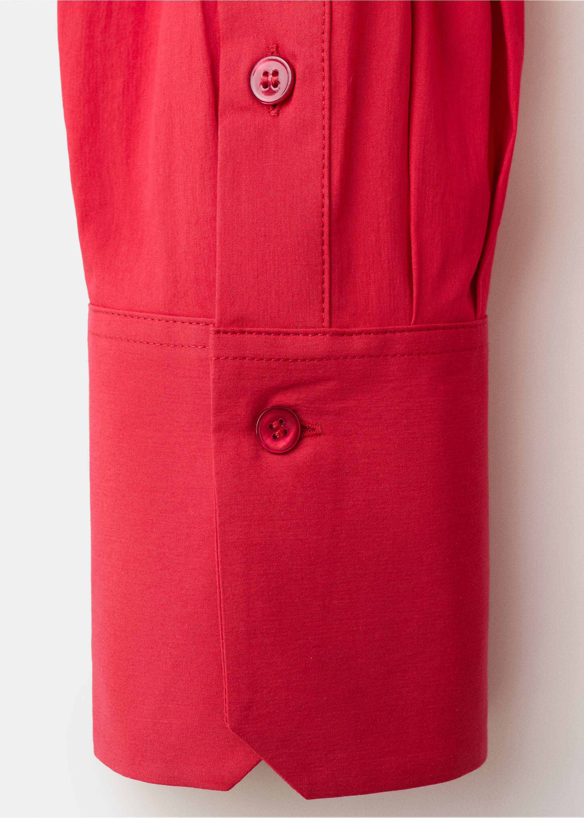 Poplin shirt with pocket - Details of the article 0, Red. Ref: 27059073-00.