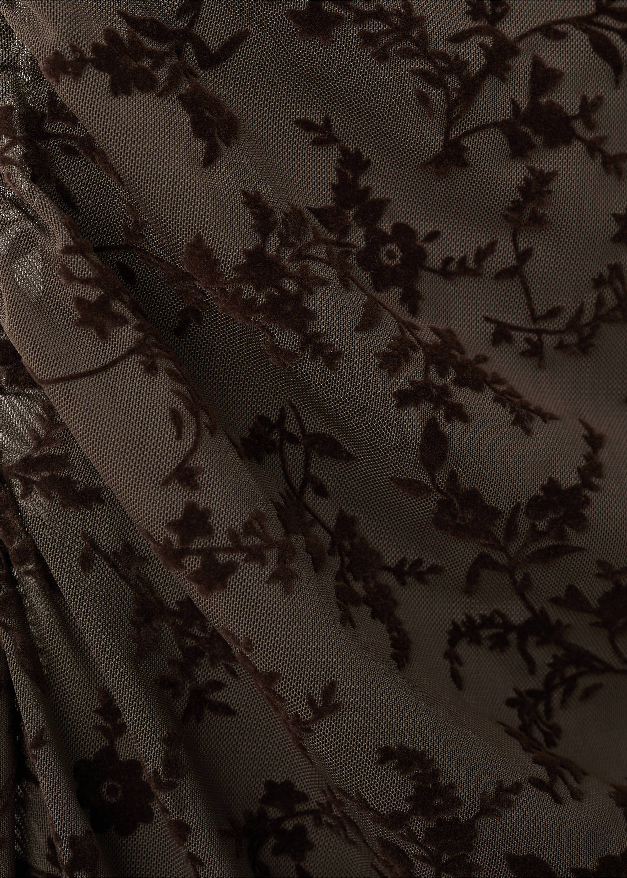 Robe asymétrique en tissu dévoré - Détail de l'article 0, Marron. Ref: 27059074-00.