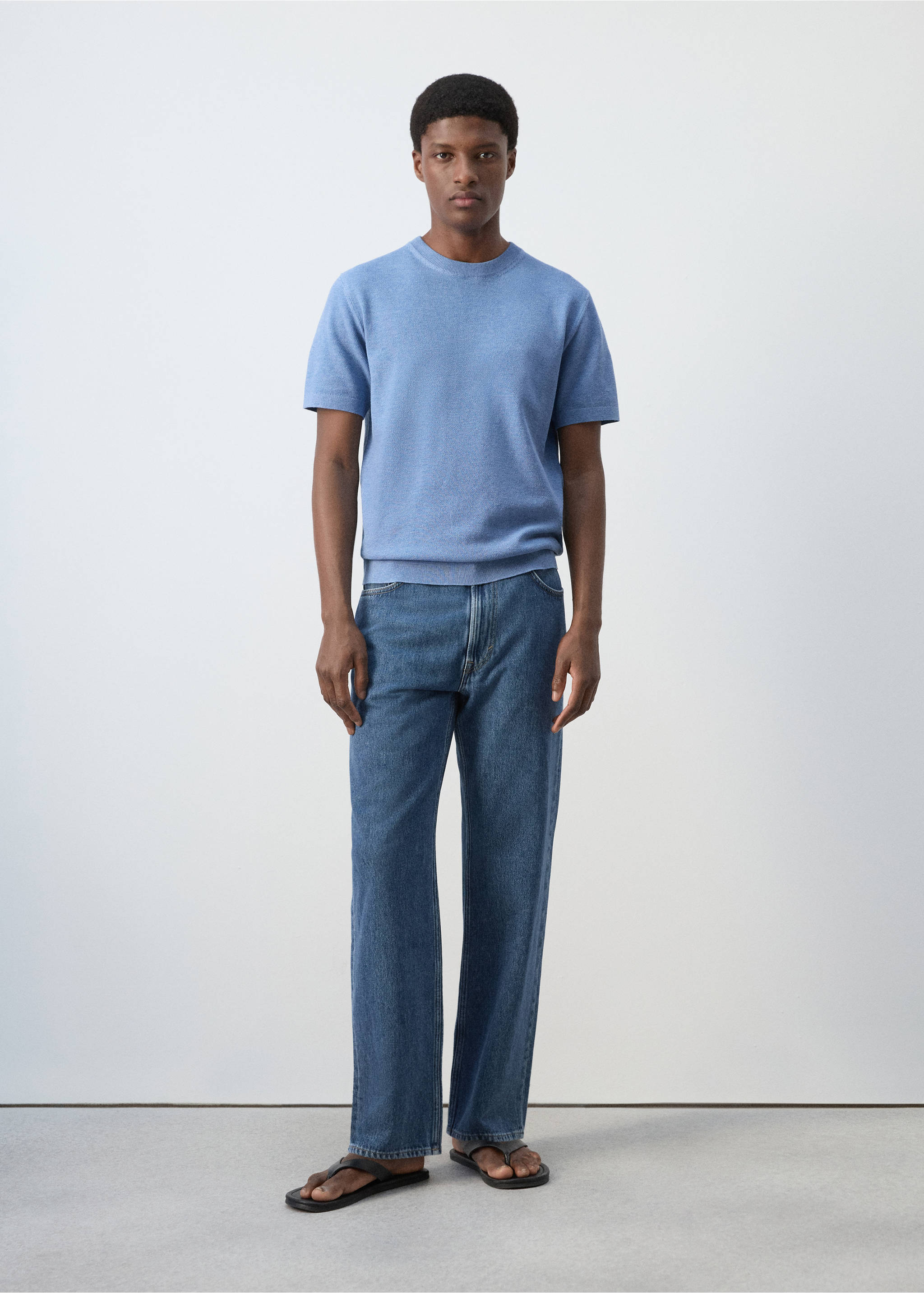 جينز 100% قطن بقصة منتظمة - رؤية عامة, أزرق غامق. Ref: 27059207-00.