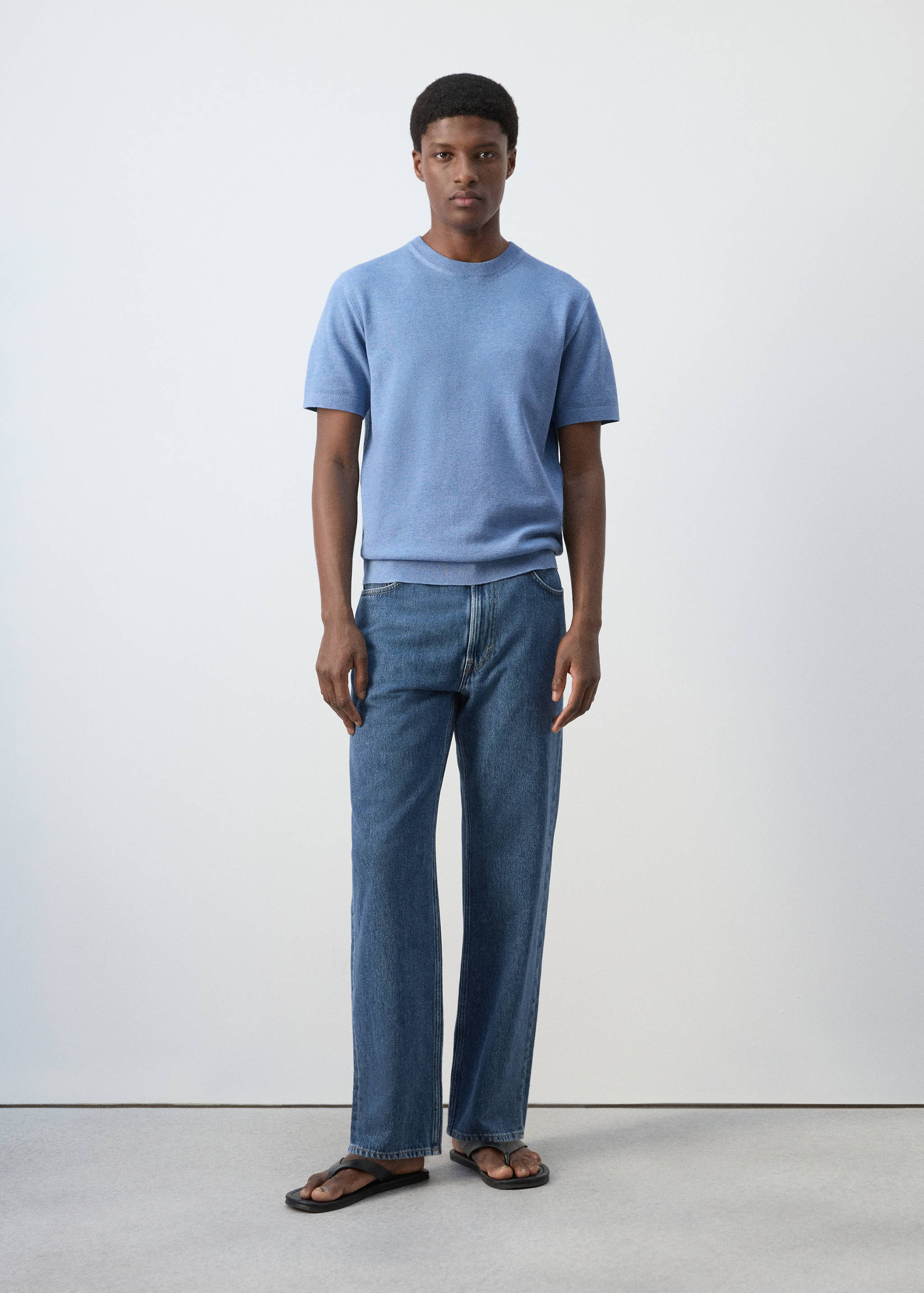 100% cotton regular fit jeans - General plane