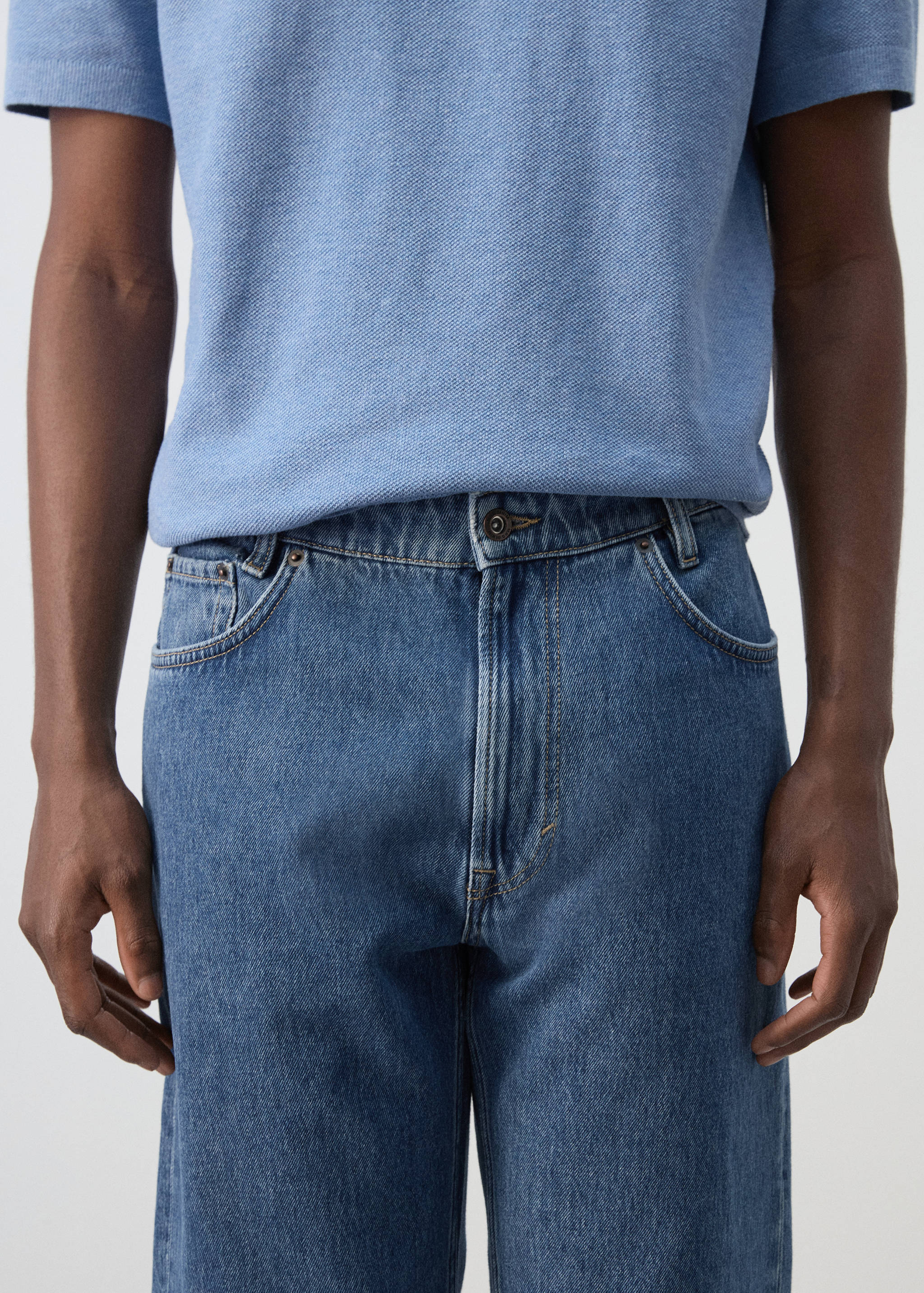 100% cotton regular fit jeans - Details of the article 1