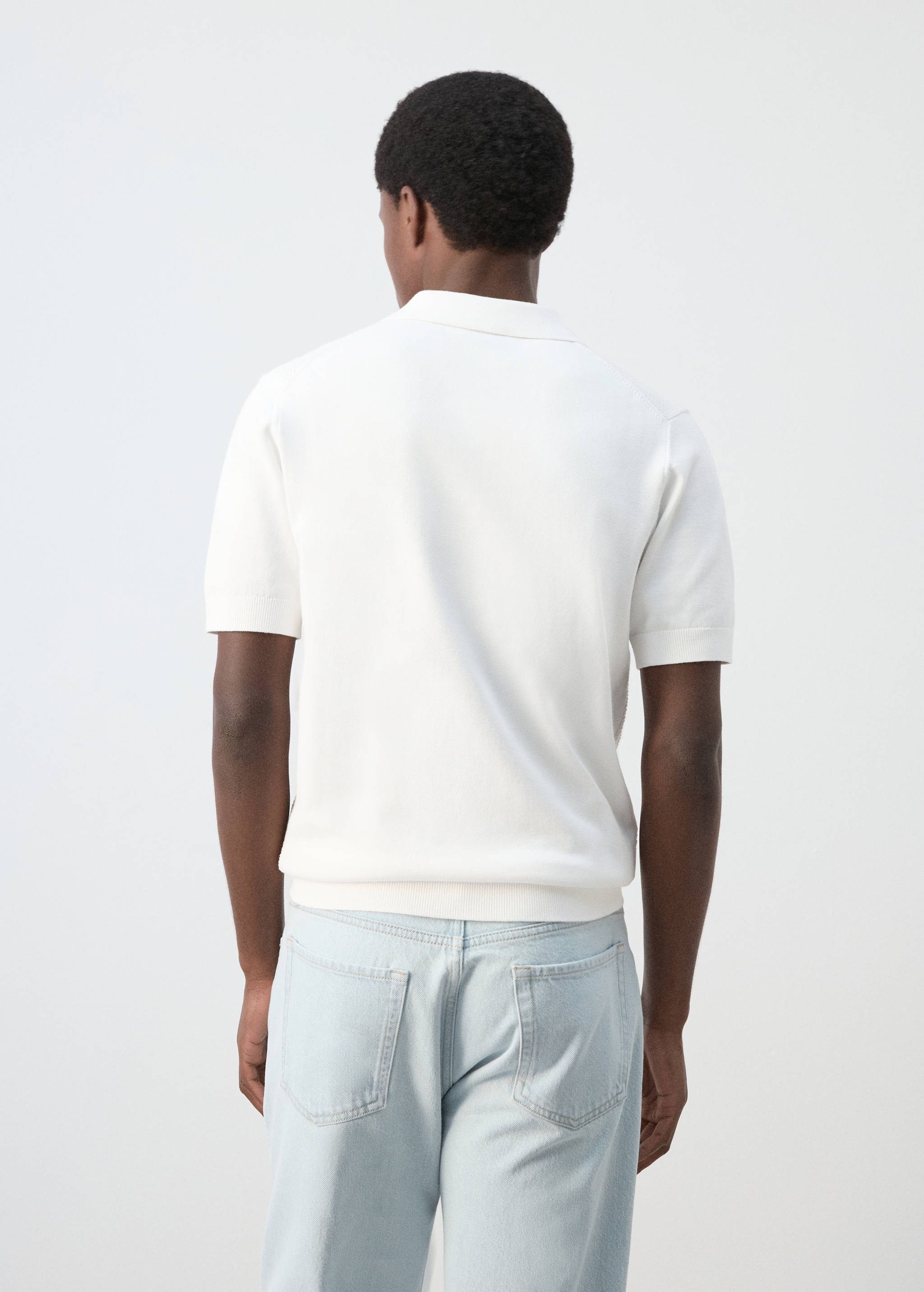 Polo maille ajourée à zip - Verso de l’article