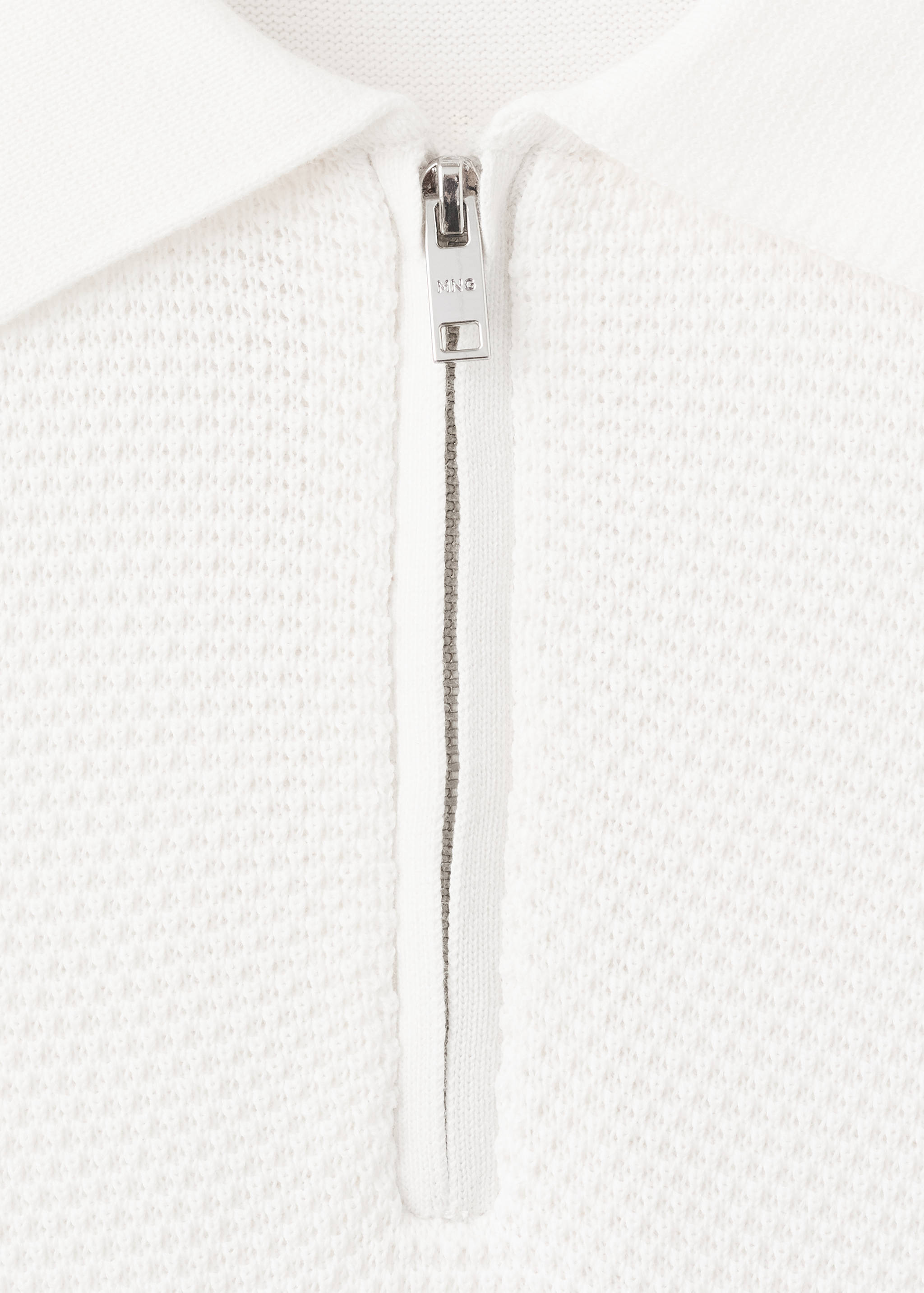 Openwork knitted polo shirt with zip - Details of the article 8