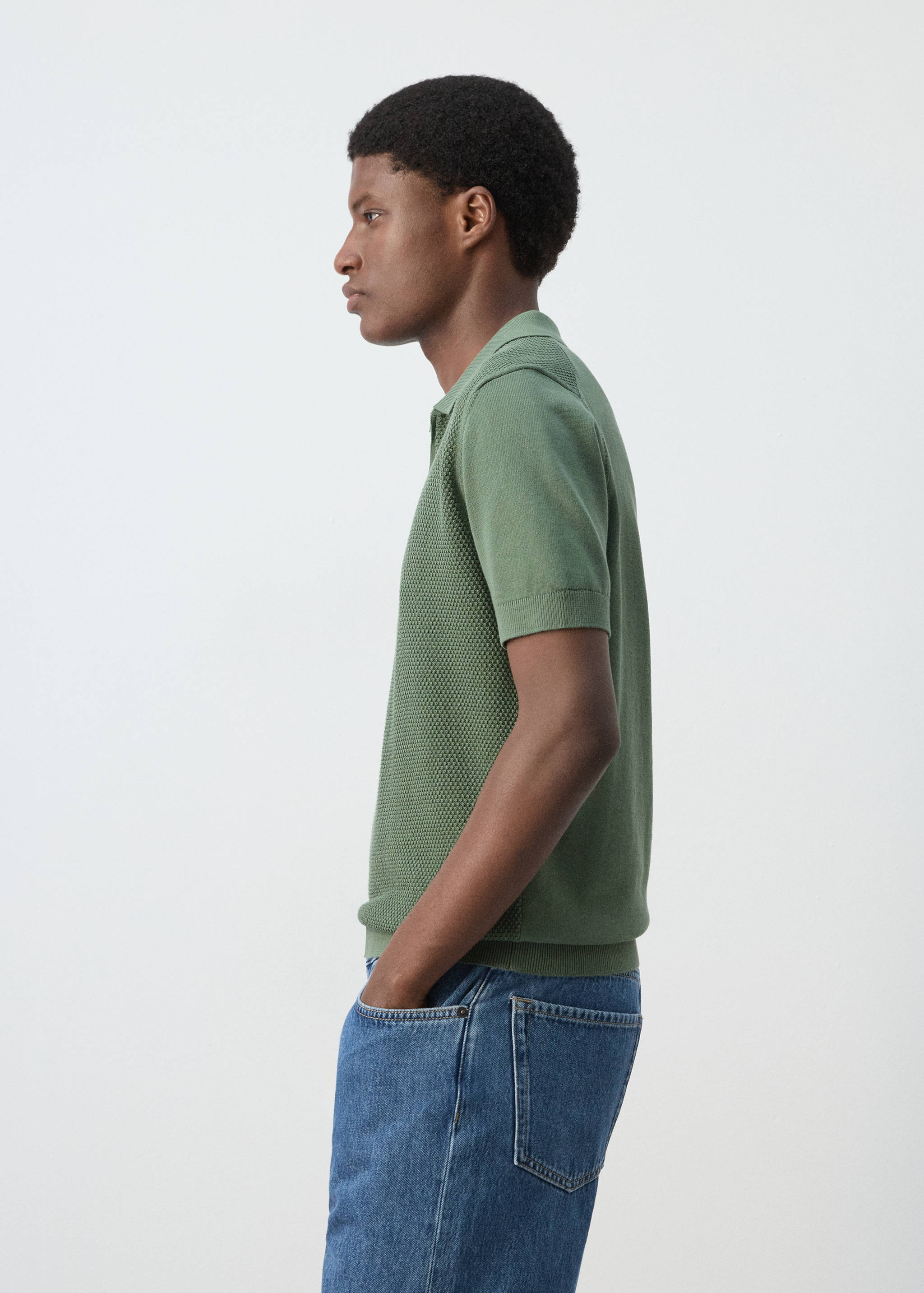 Polo maille ajourée à zip - Détail de l'article 2