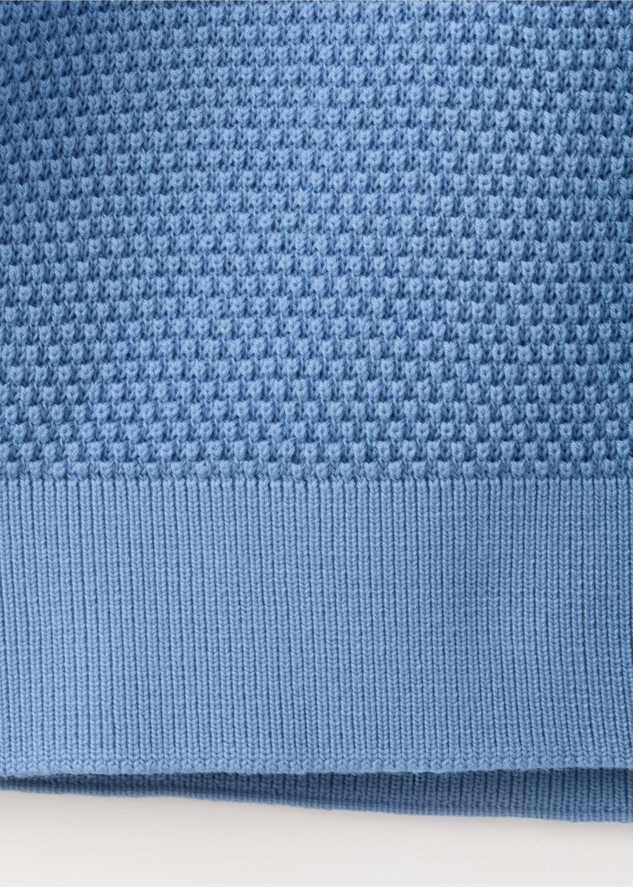 Polo maille ajourée à zip - Détail de l'article 0, Bleu porcelaine. Ref: 27059208-00.