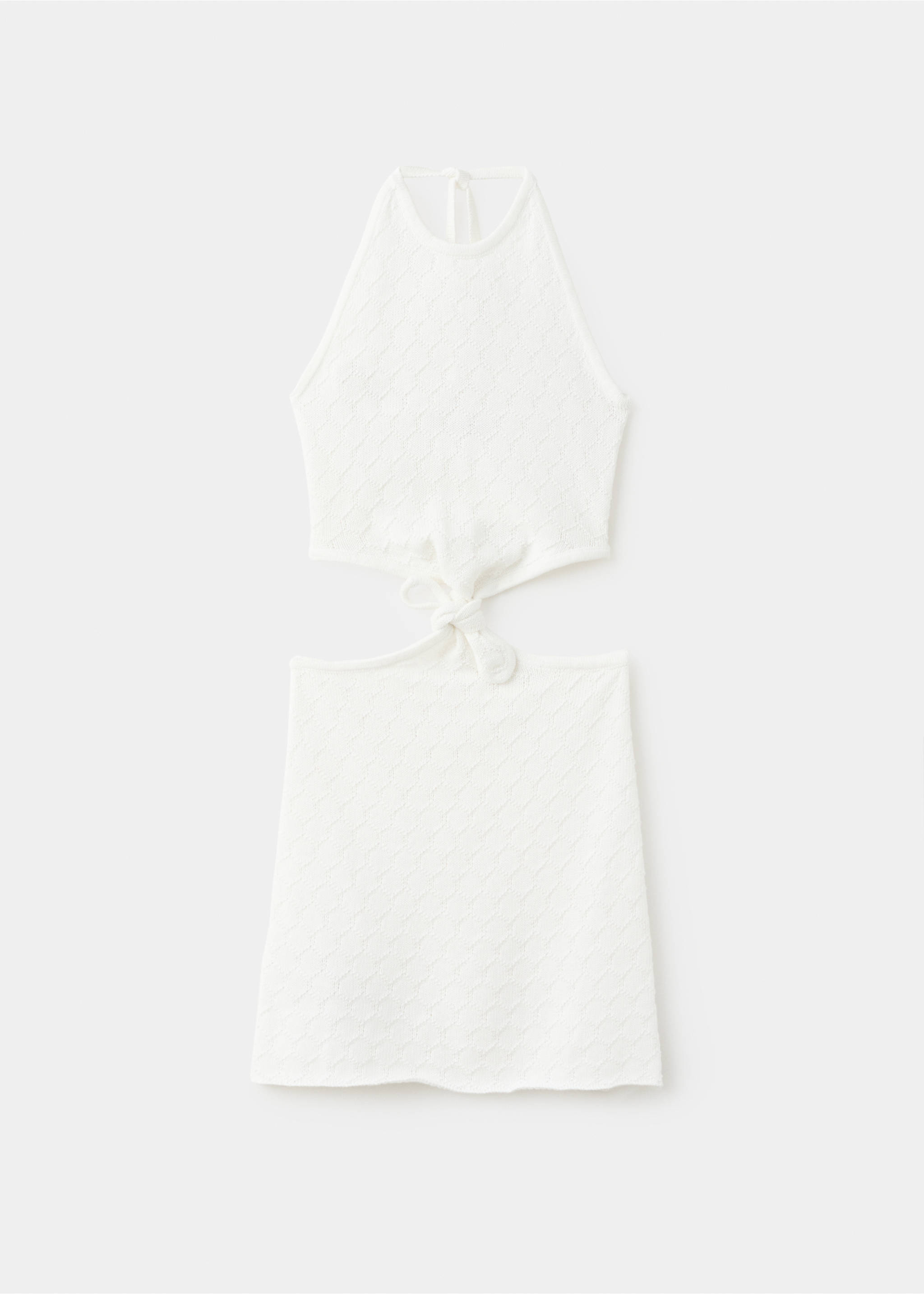 Halter dress with knot detail - Article without model, Off White. Ref: 27059209-00.