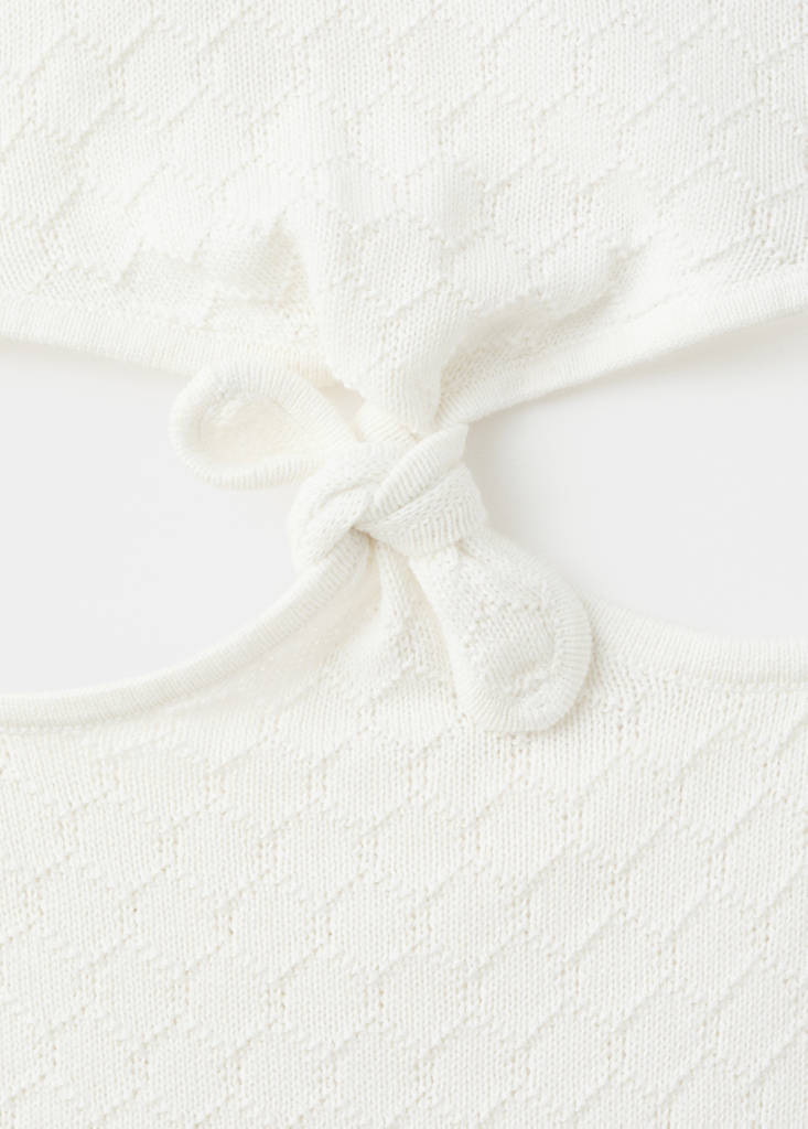Halter dress with knot detail — Off White