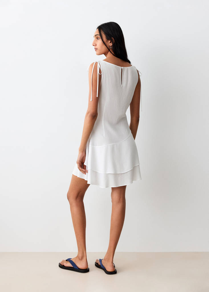 Flowing draped dress — Off White