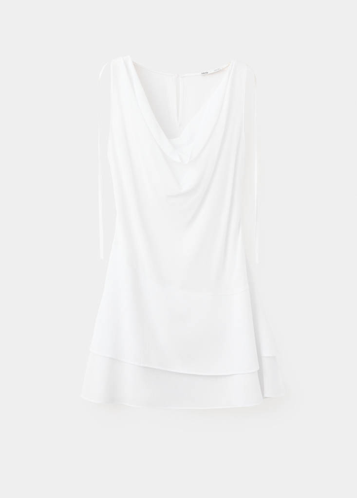 Flowing draped dress — Off White