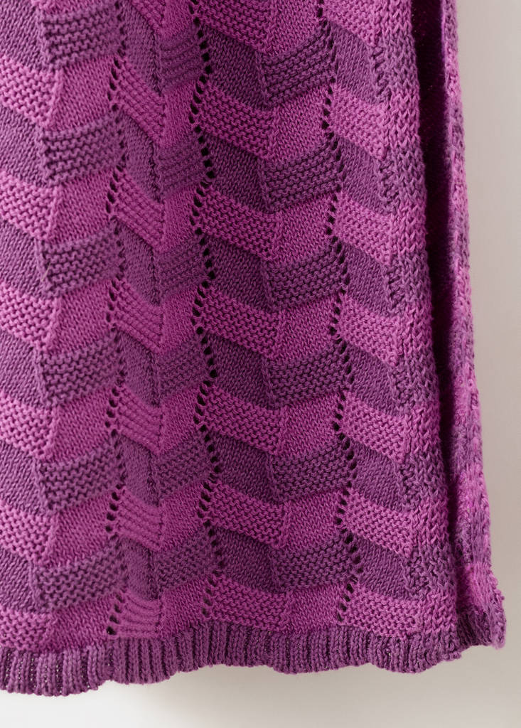 Open-knit dress with side opening — Purple