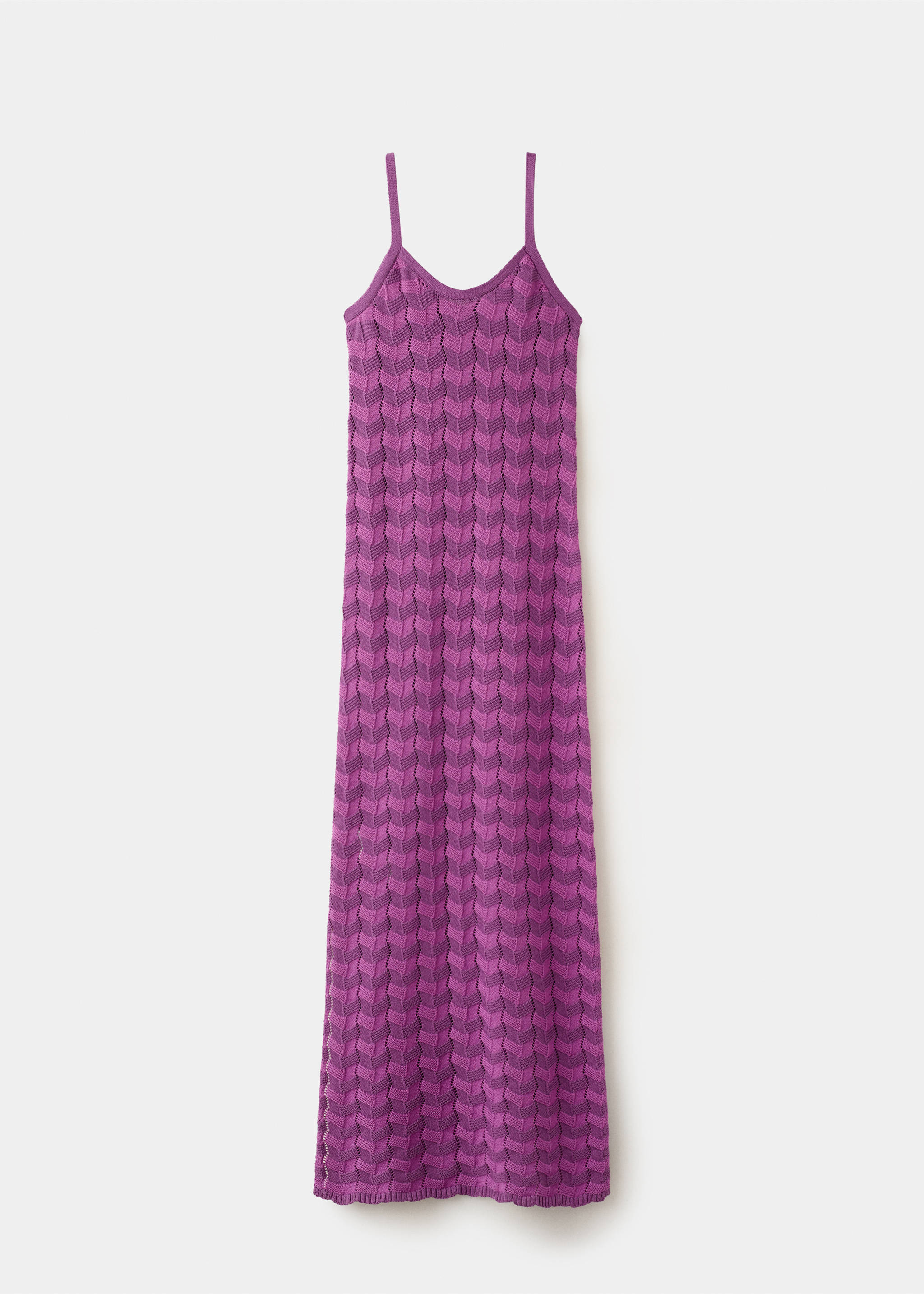 Open-knit dress with side opening - Article without model, Purple. Ref: 27059214-00.
