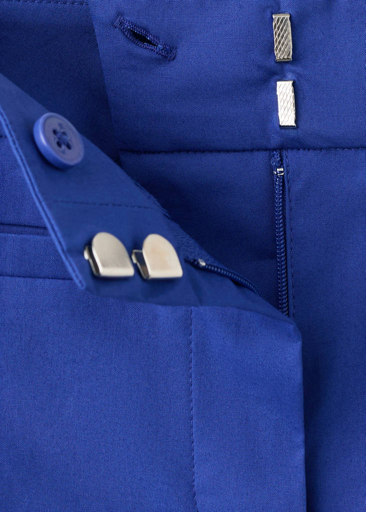 Flared trousers with welt pockets — Blue