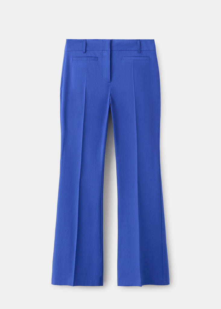 Flared trousers with welt pockets — Blue