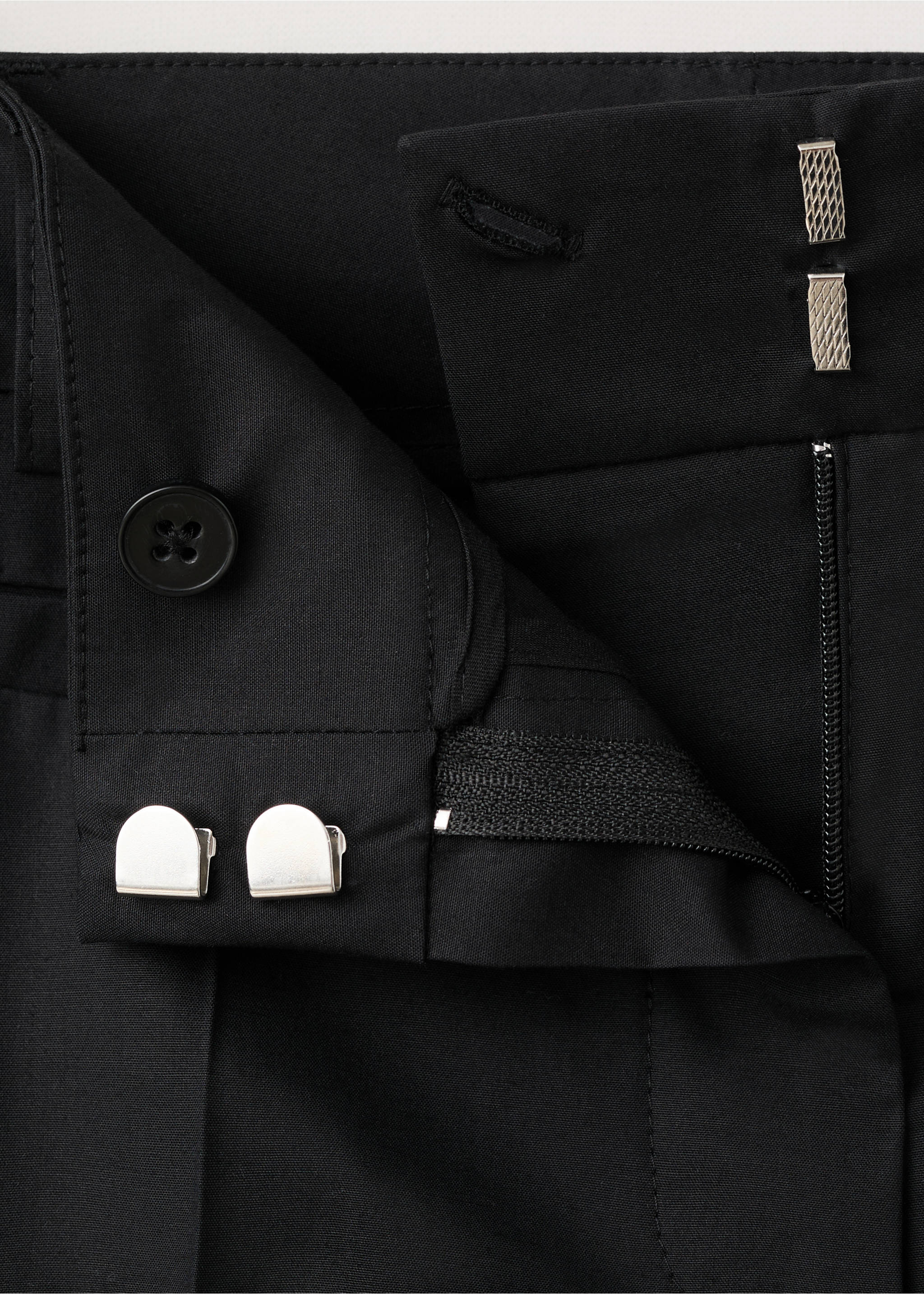 Straight-leg trousers with seam detail - Details of the article 8, Black. Ref: 27059216-00.