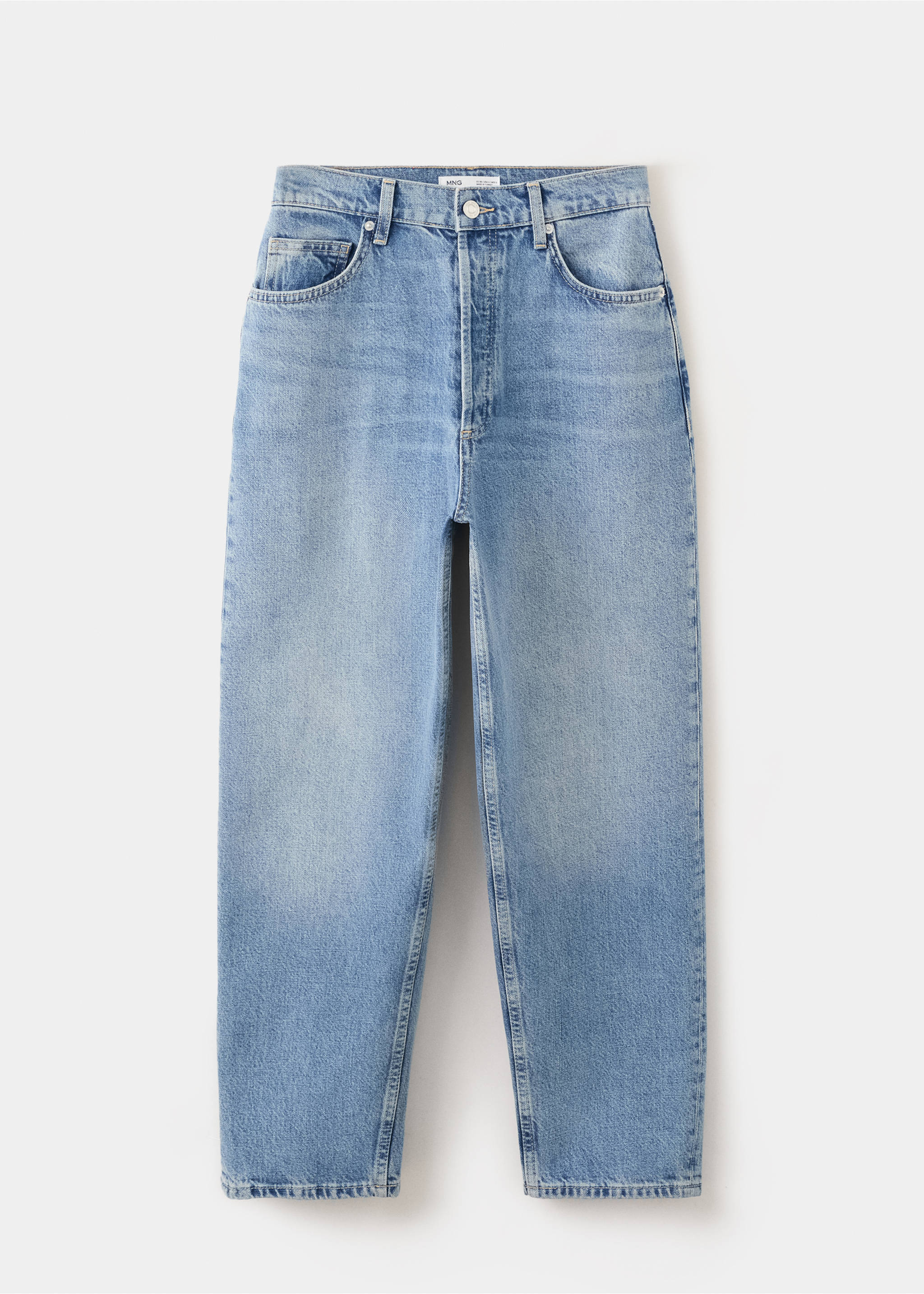 High-waisted Mom-fit jeans - Article without model, Medium Blue. Ref: 27059217-00.