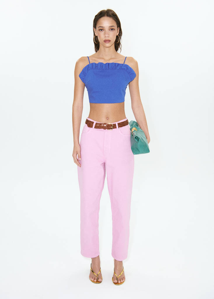 Open back crop top — Blue