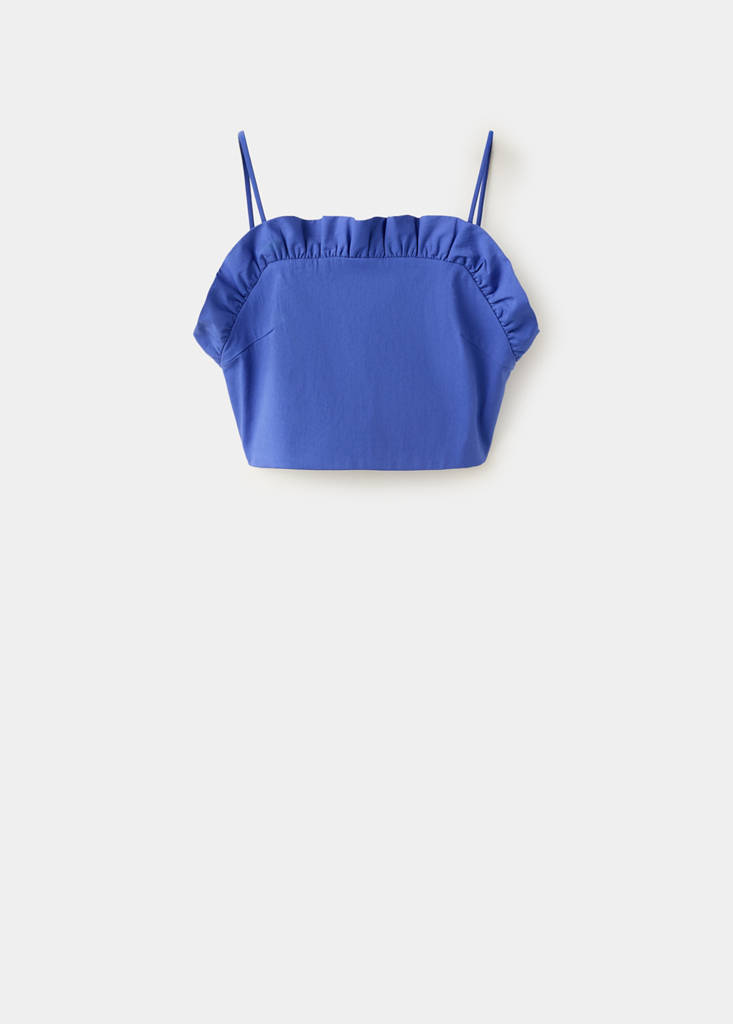 Open back crop top — Blue