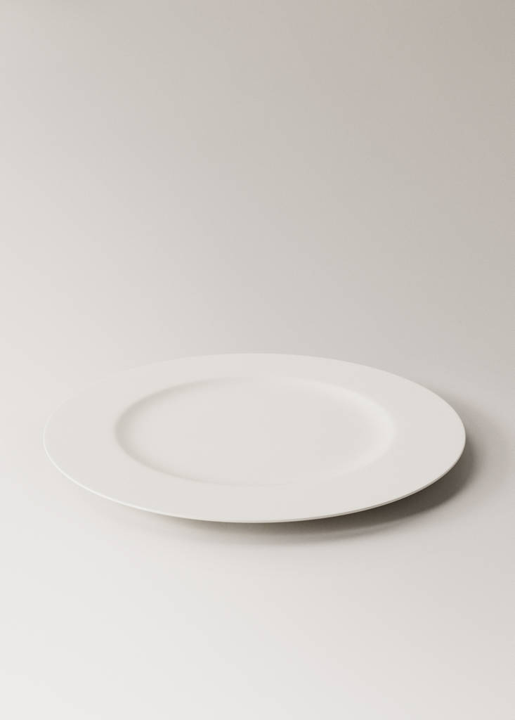 Premium plate in ultra-light bonne porcelain — White