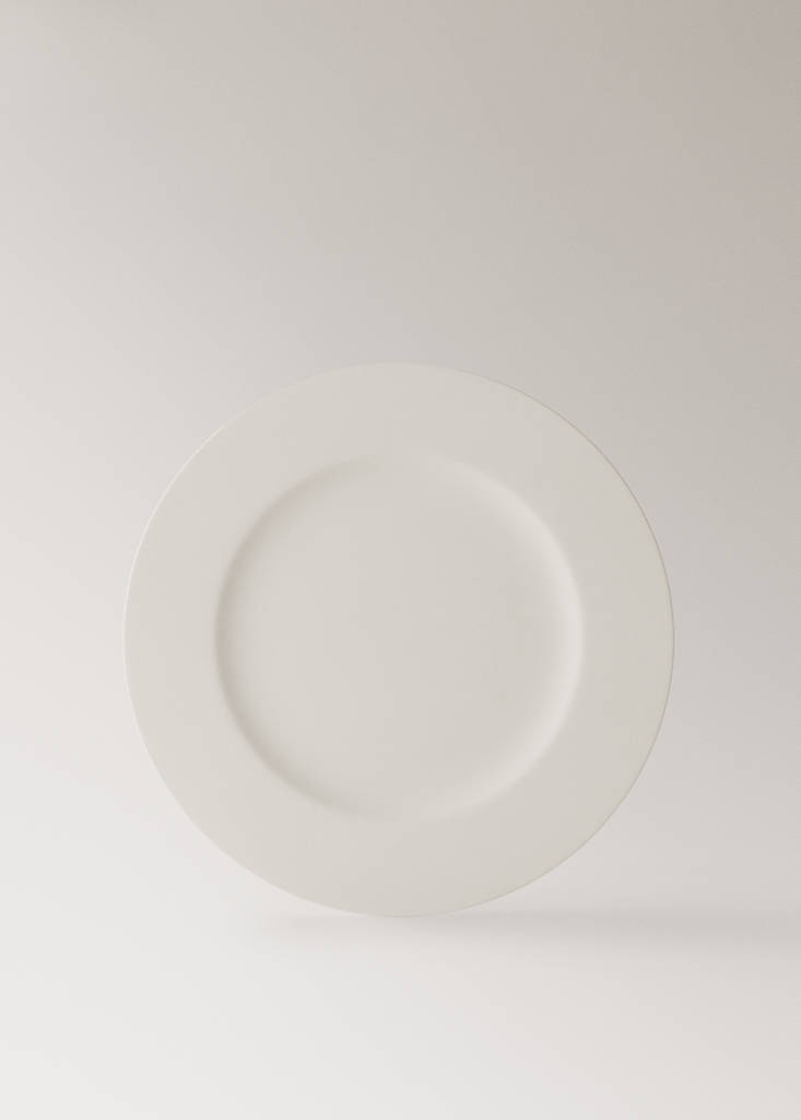 Premium plate in ultra-light bonne porcelain — White