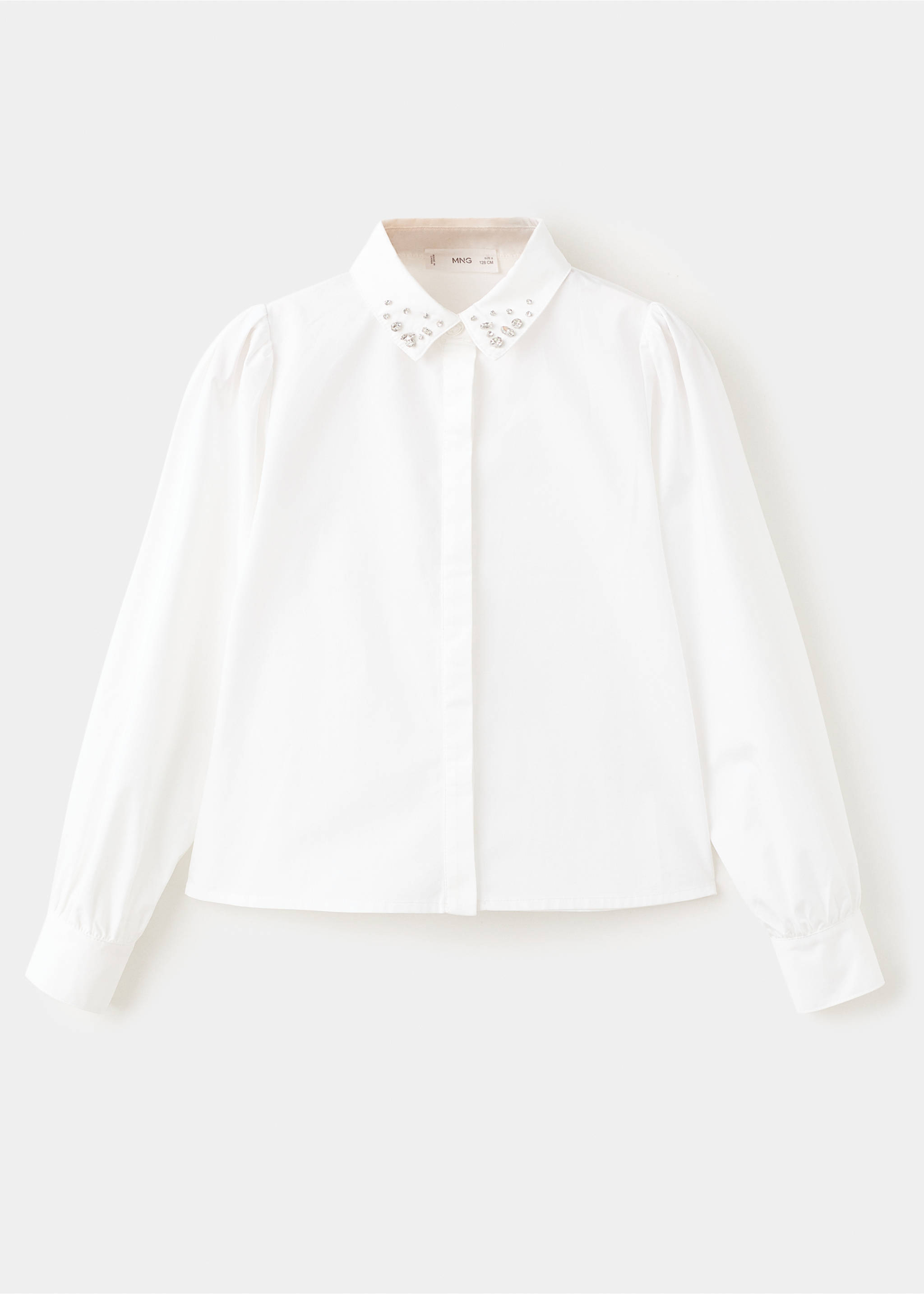 Cotton shirt with embellishments - Article without model, White. Ref: 27061171-00.