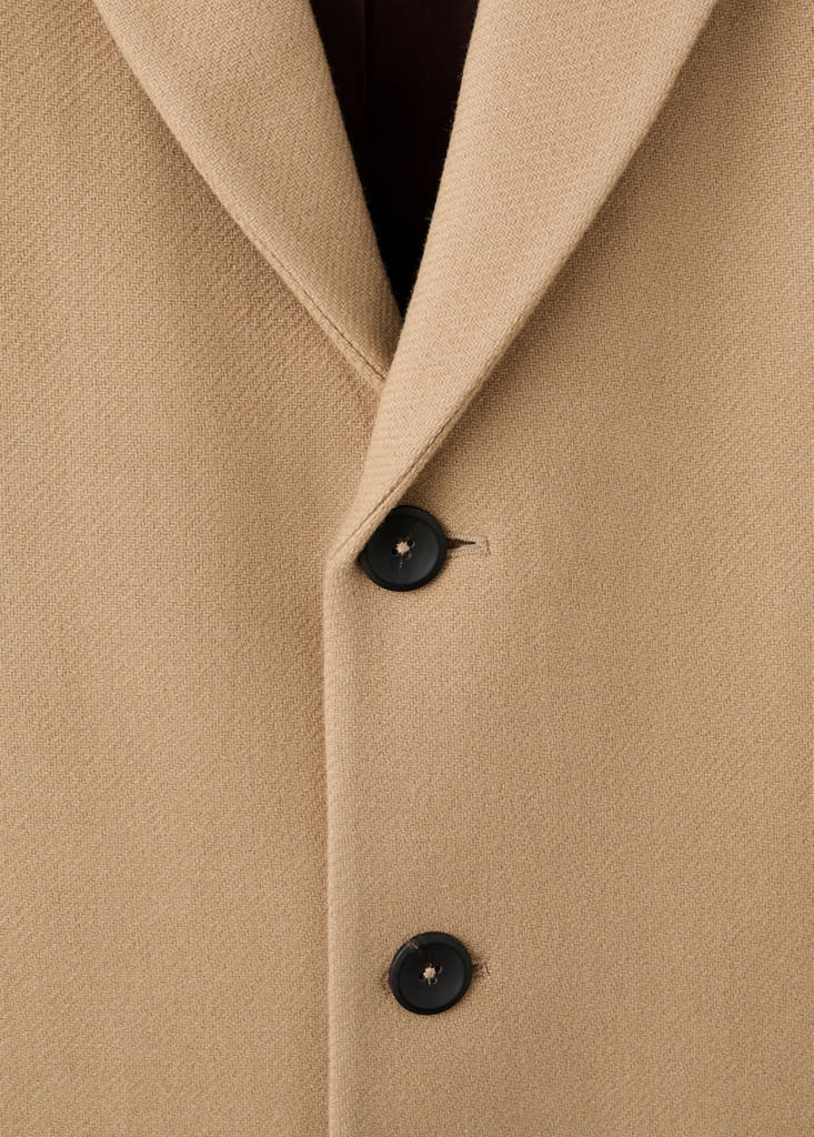 Manteco wool coat with lapels — Medium Brown