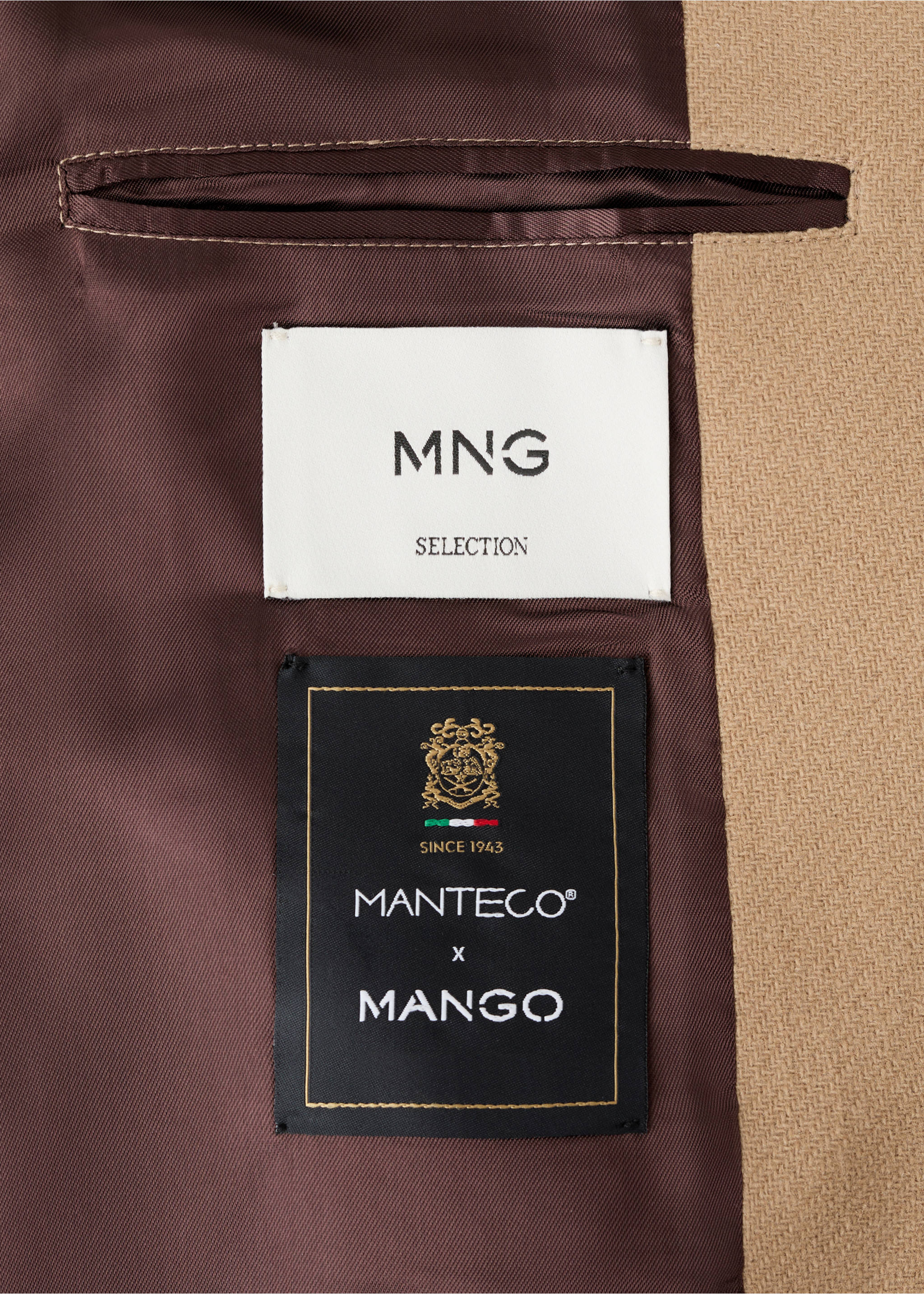 Manteco wool coat with lapels - Details of the article 0, Medium Brown. Ref: 27061172-00.