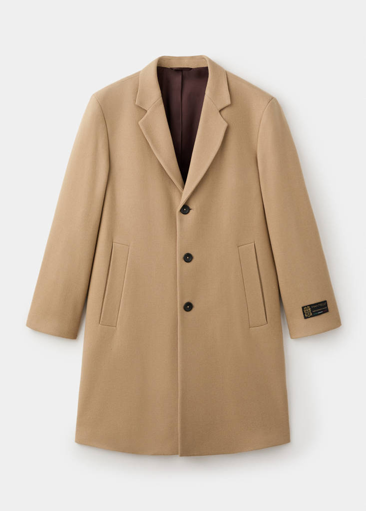 Manteco wool coat with lapels — Medium Brown