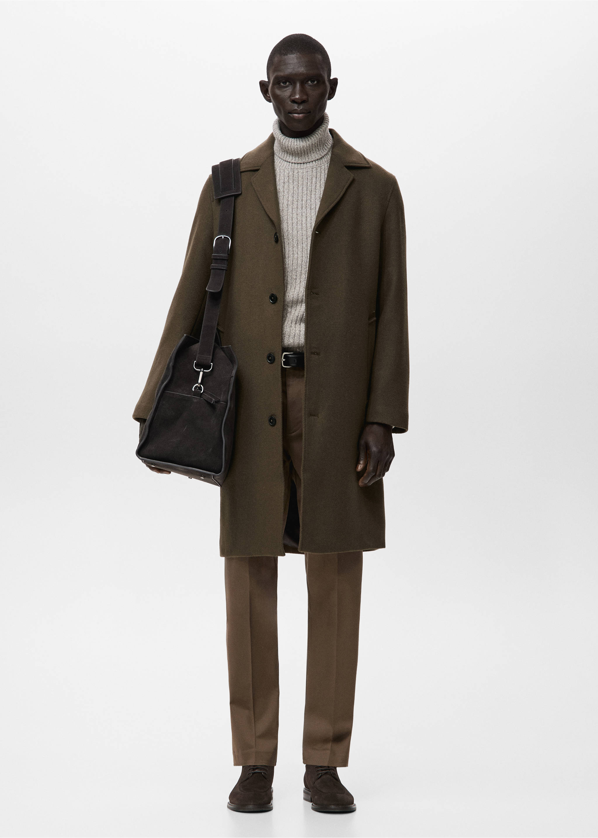 Classic wool blend coat - General plane, Brown. Ref: 27061173-00.