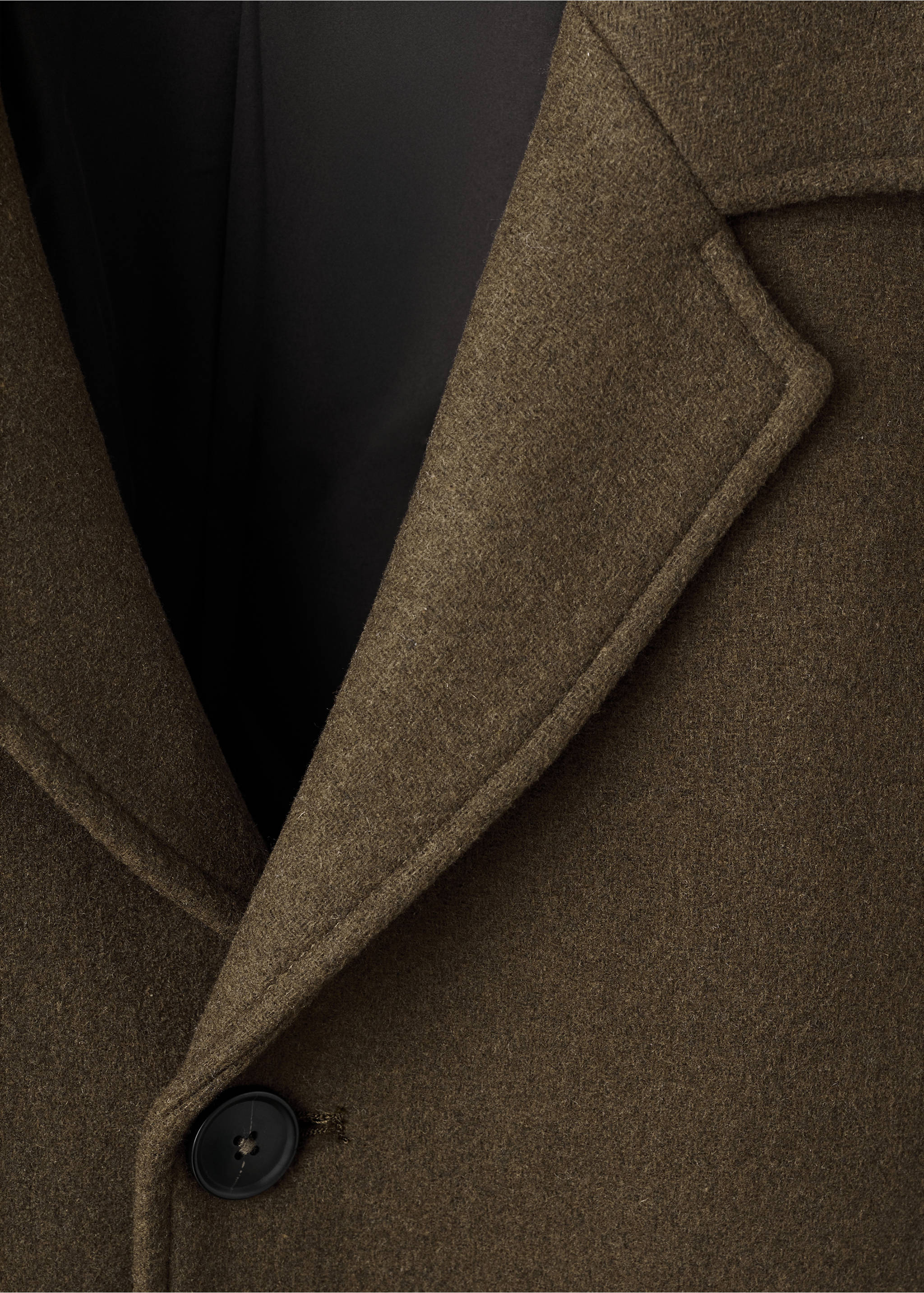 Classic wool blend coat - Details of the article 8, Brown. Ref: 27061173-00.