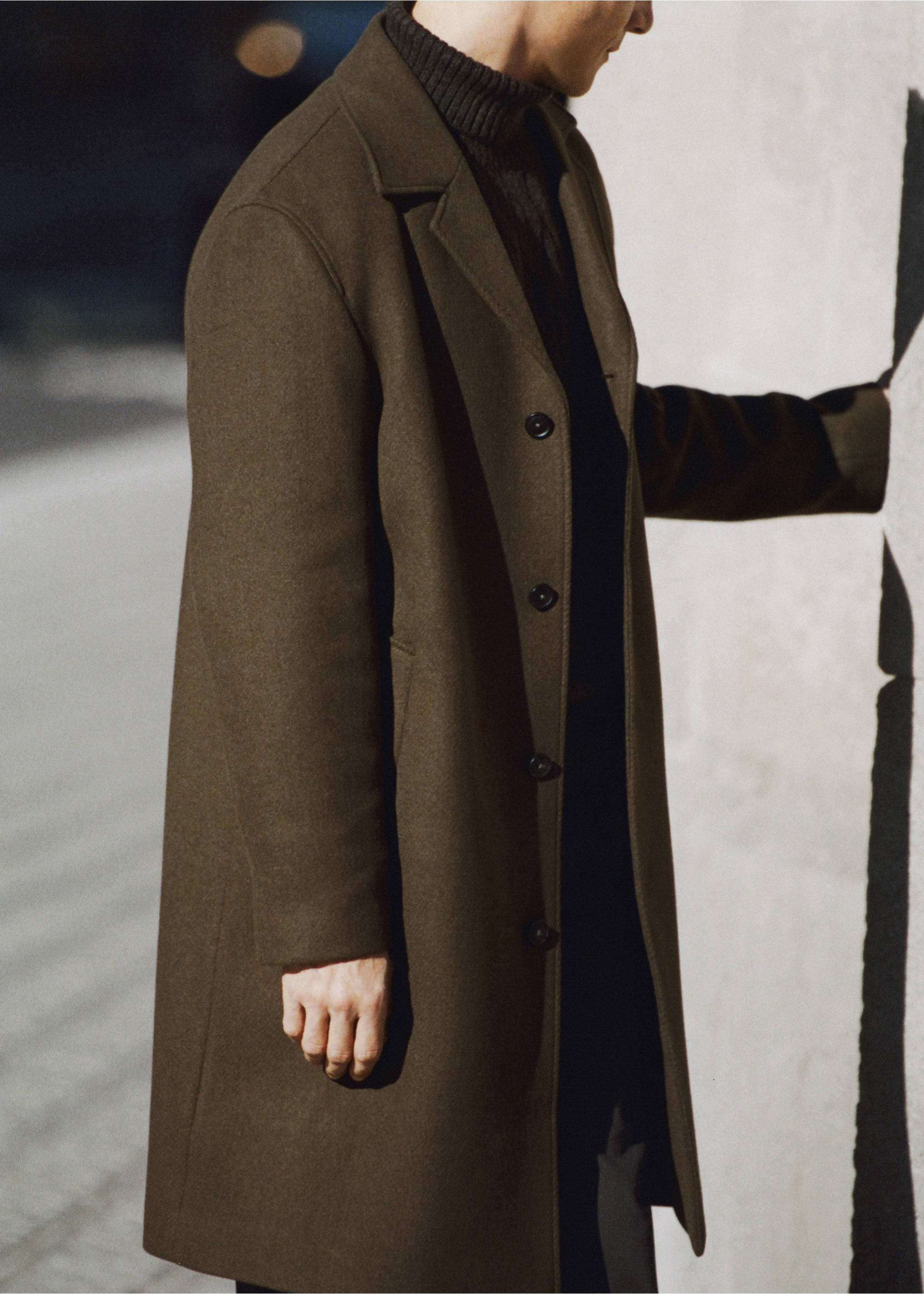 Abrigo clásico mezcla lana - Detalle del artículo 3, Marrón. Ref: 27061173-00.