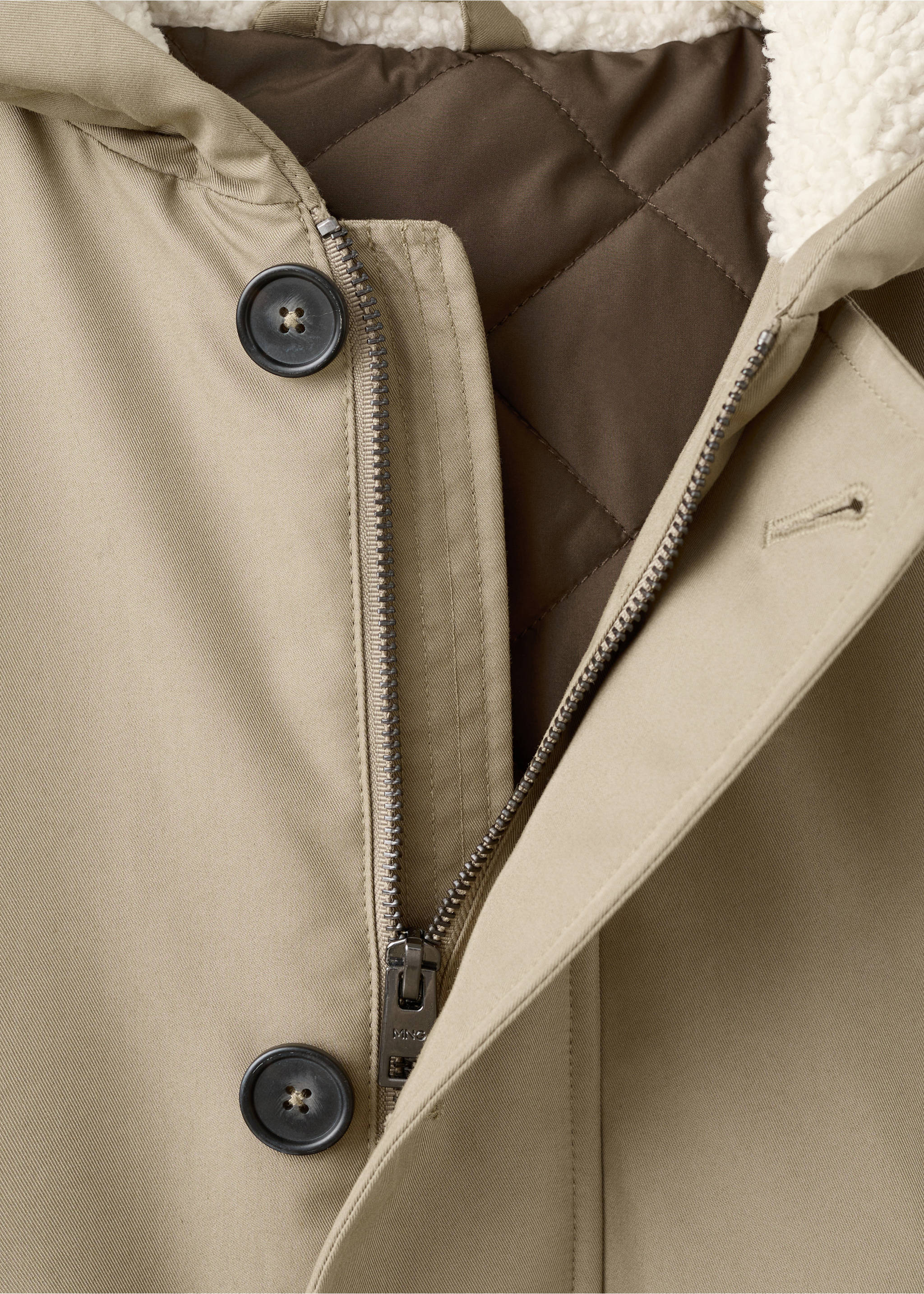 Parka acolchada capucha water repellent - Detalle del artículo 8, Marrón medio. Ref: 27061175-00.