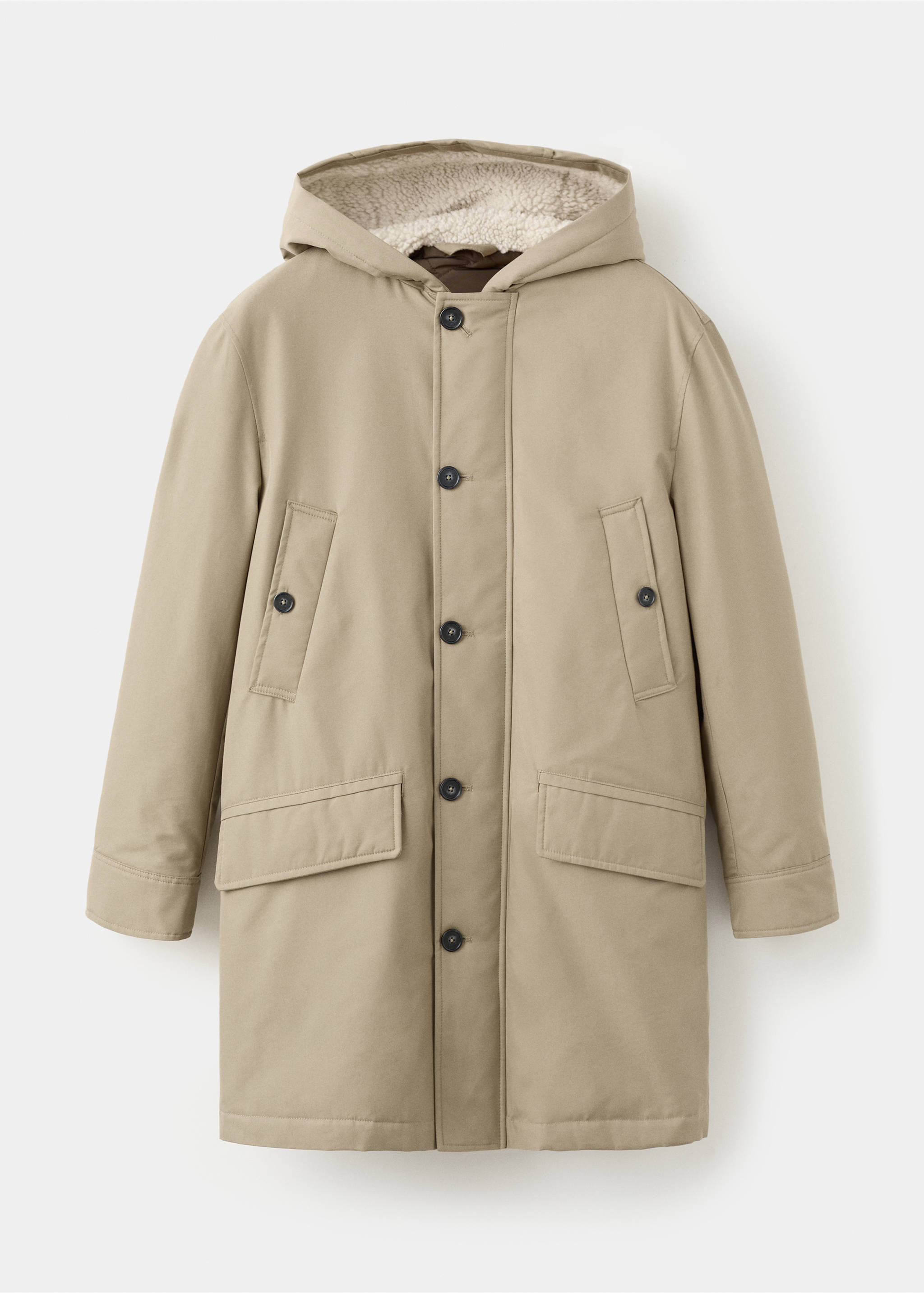 Parka acolchada capucha water repellent - Artículo sin modelo, Marrón medio. Ref: 27061175-00.