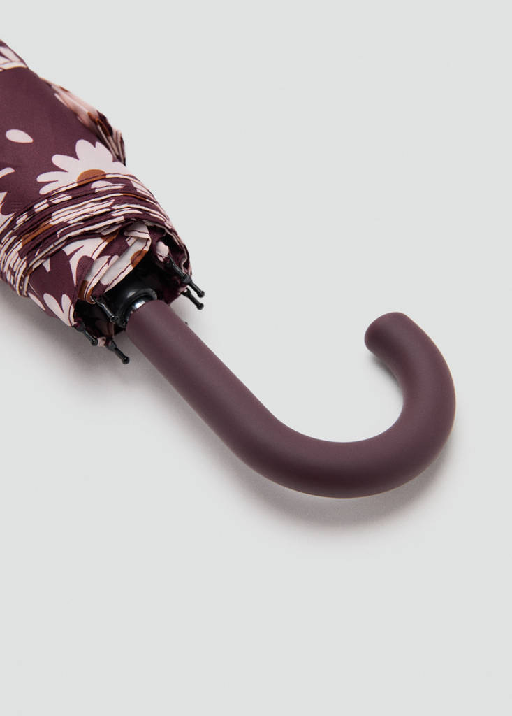 Flower print umbrella — Burgundy