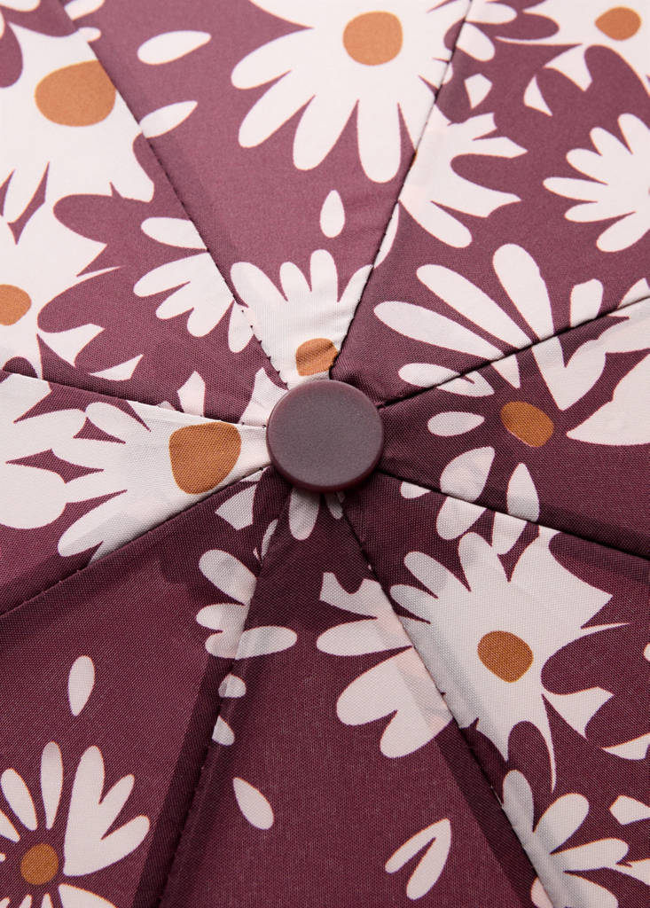Flower print umbrella — Burgundy