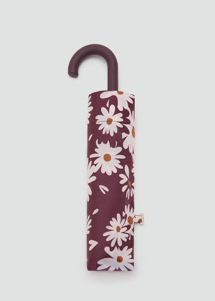 Flower print umbrella — Burgundy