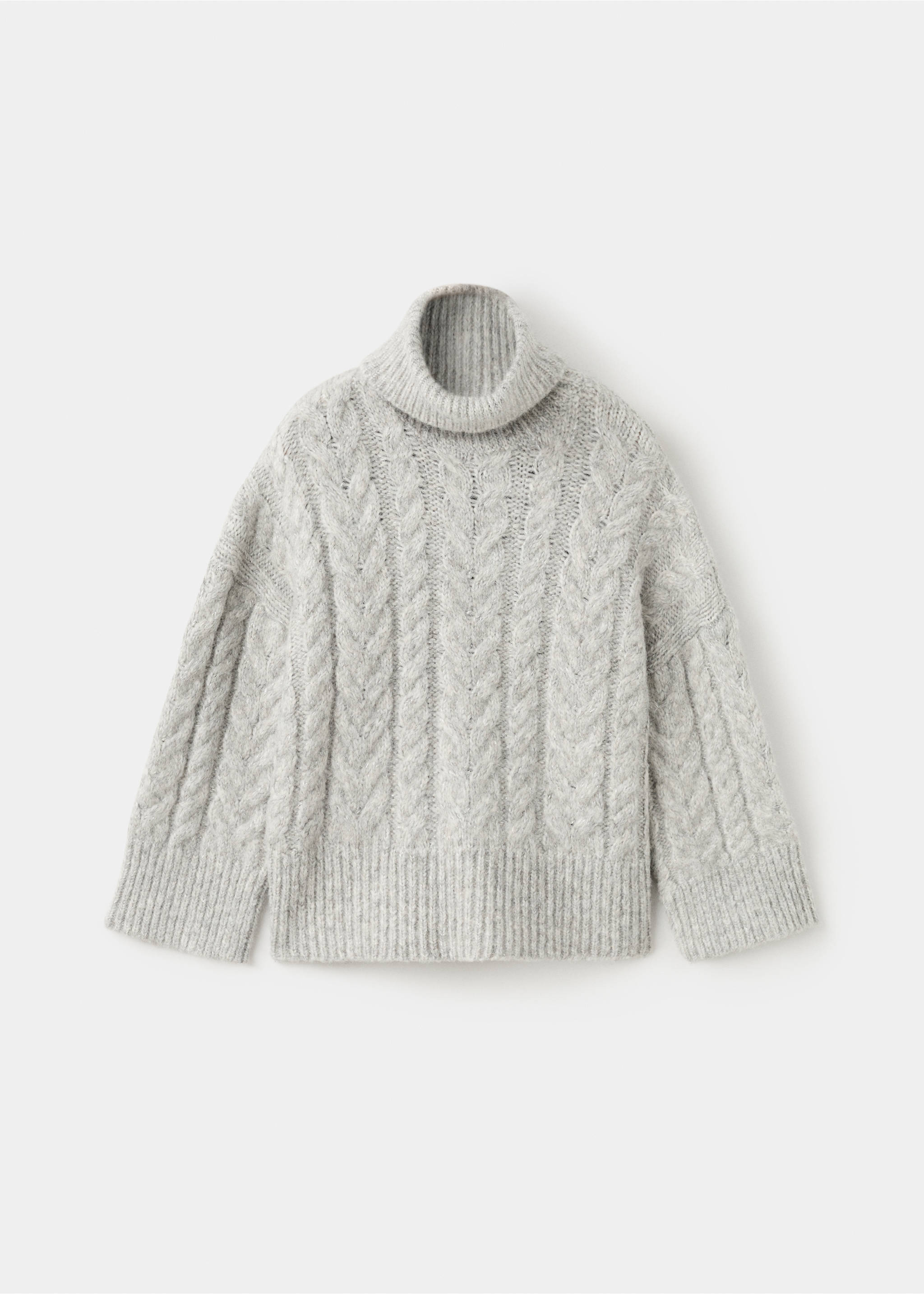 Turtleneck lurex sweater - Article without model, Grey. Ref: 27061180-00.