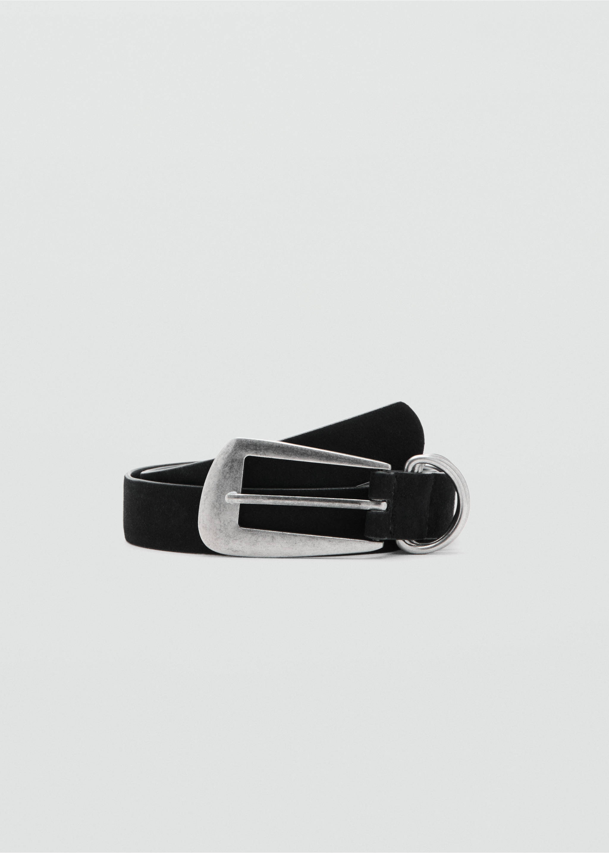 Buckle leather belt - Article without model, Black. Ref: 27061181-00.