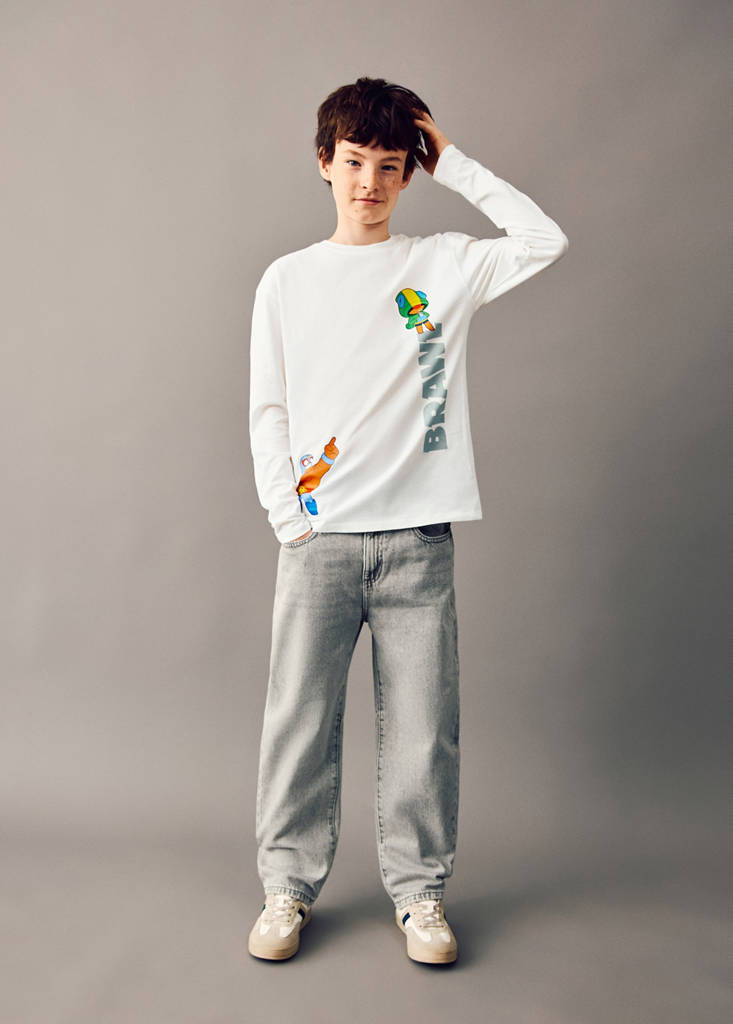MANGO KIDS - T-shirt Brawl Stars blanc cassé - 9-10 ans - Garçon