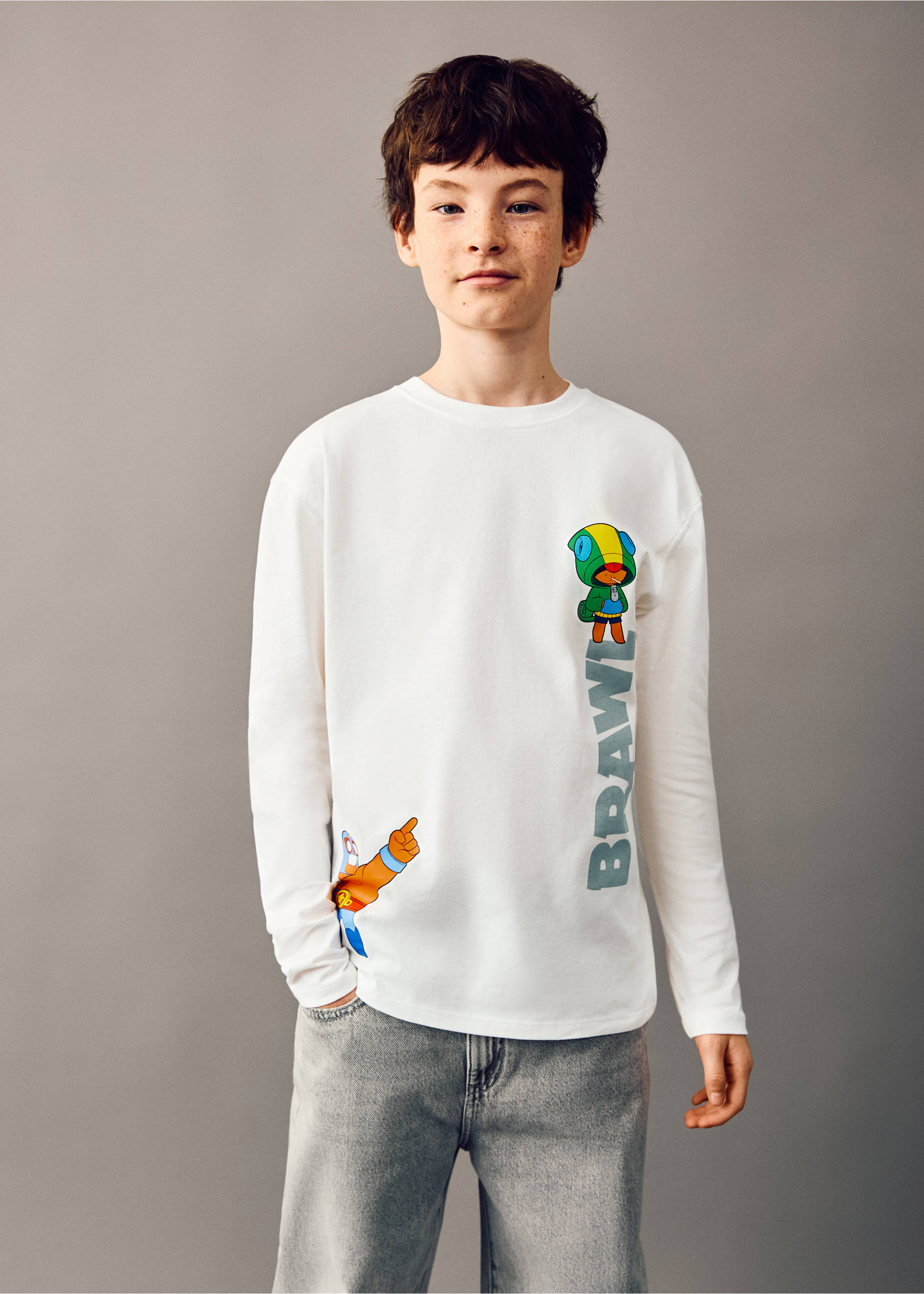 Camiseta Brawl Stars - Plano medio, Blanco roto. Ref: 27061183-00.