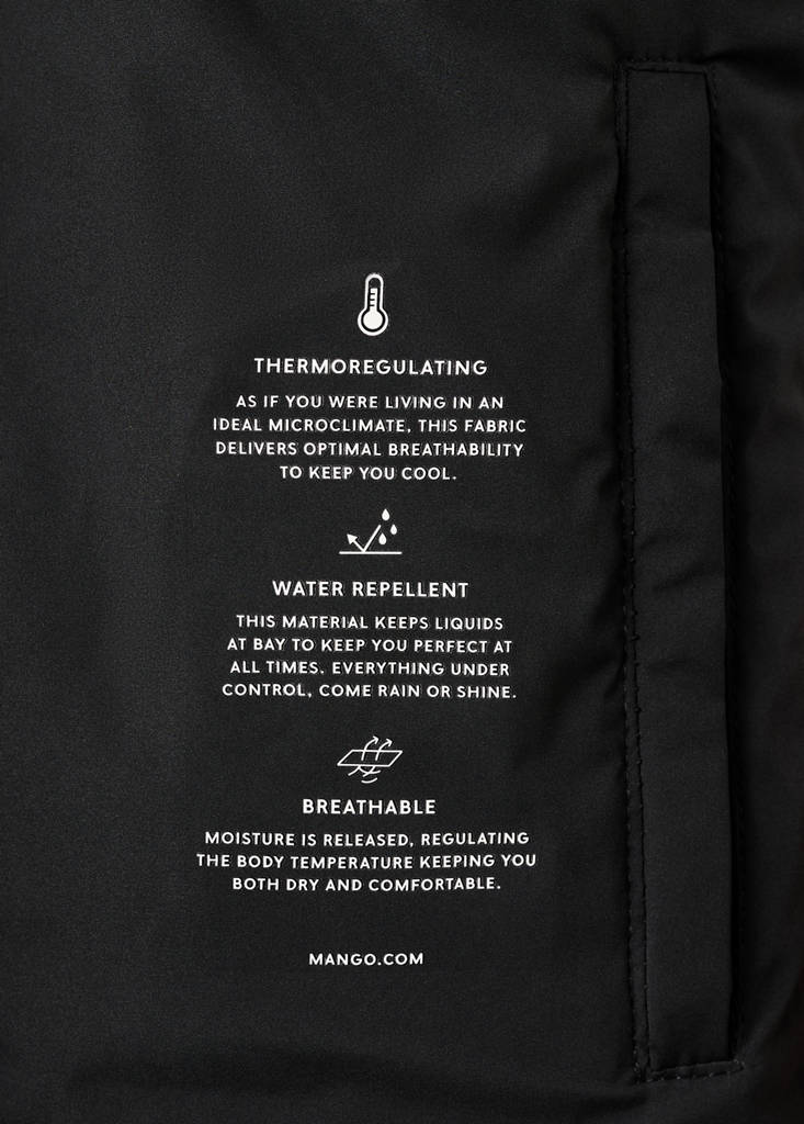 Midi quilted anorak with hood — Black
