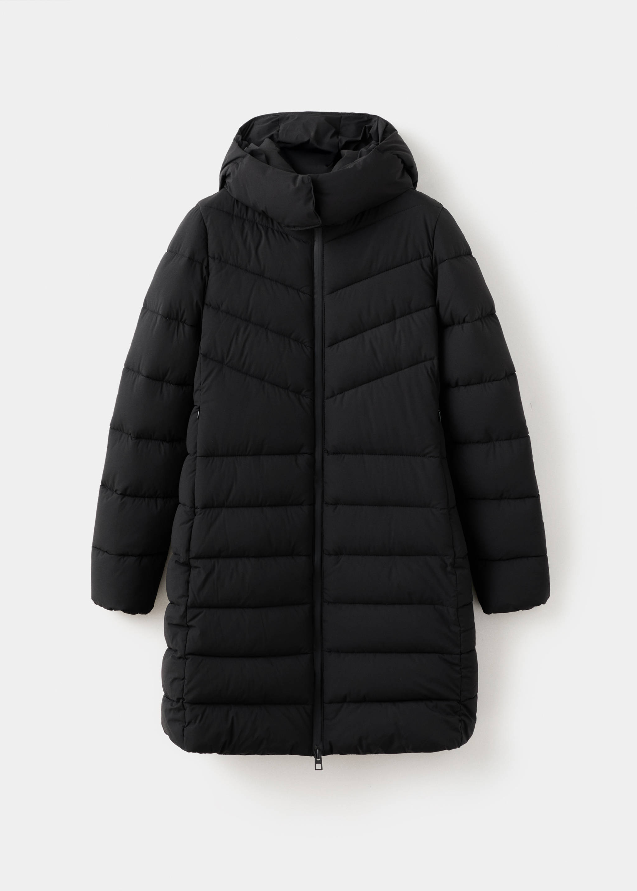 Midi quilted anorak with hood - Article without model