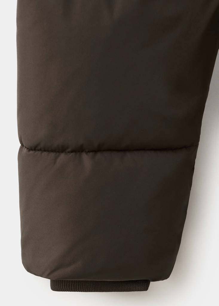 Hood puffer coat — Brown