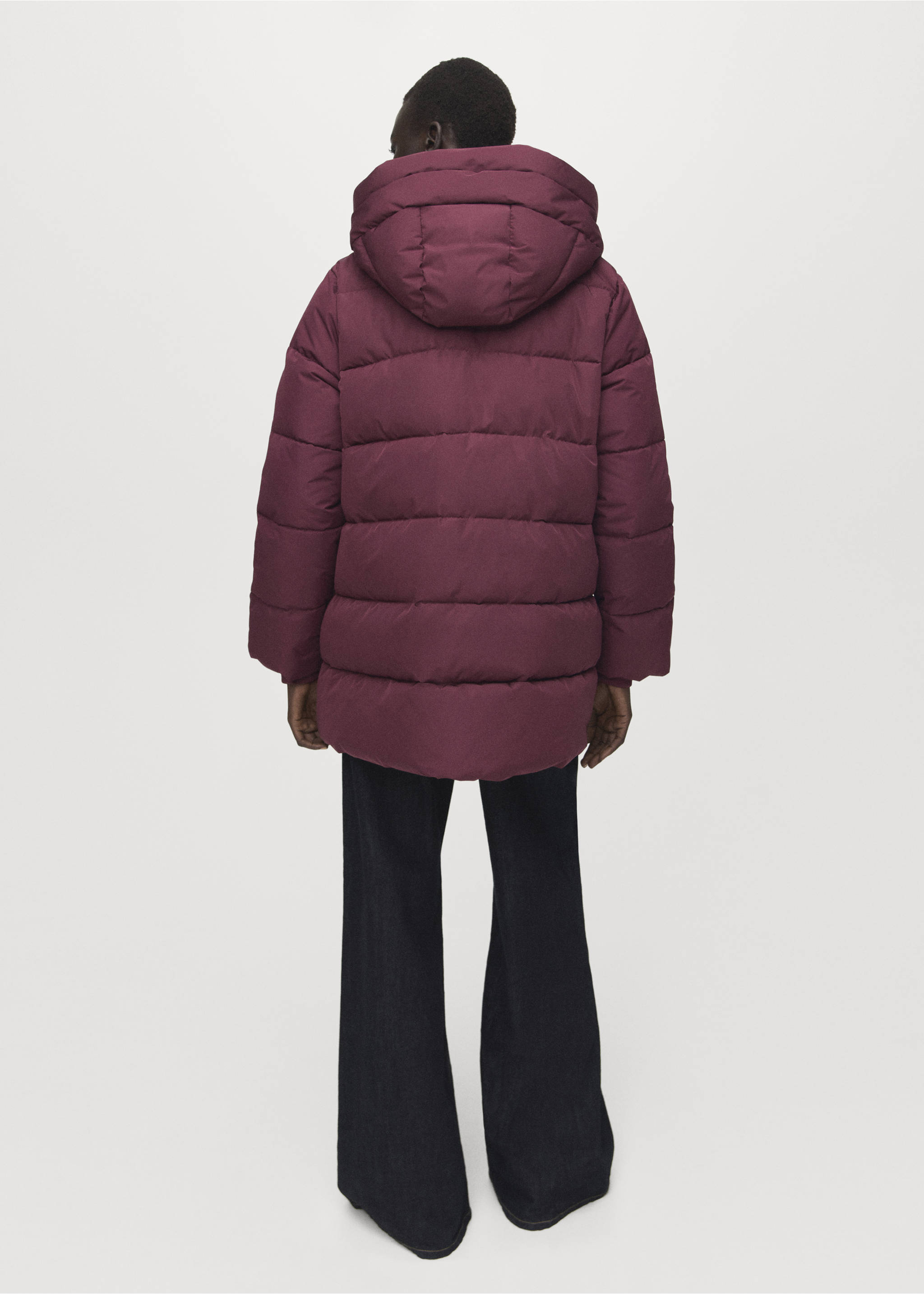 Anorak matelassé à capuche - Verso de l’article, Grenat. Ref: 27061185-00.
